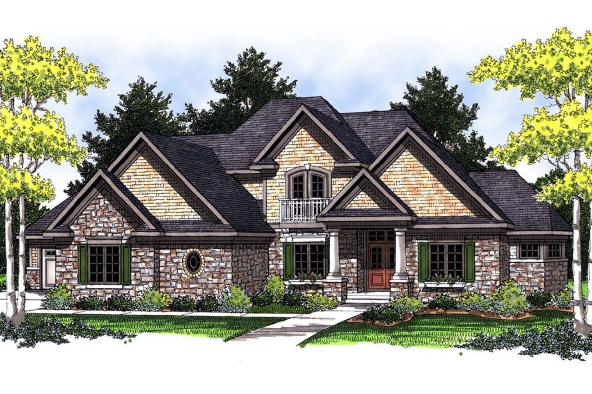Elegant house Plan with 2-Story Design and Detailed CAD Blueprint