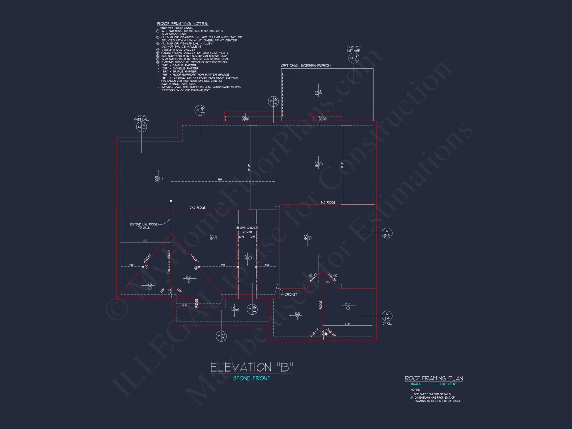 Colonial Revival house Floor Plan with CAD Architecture Design