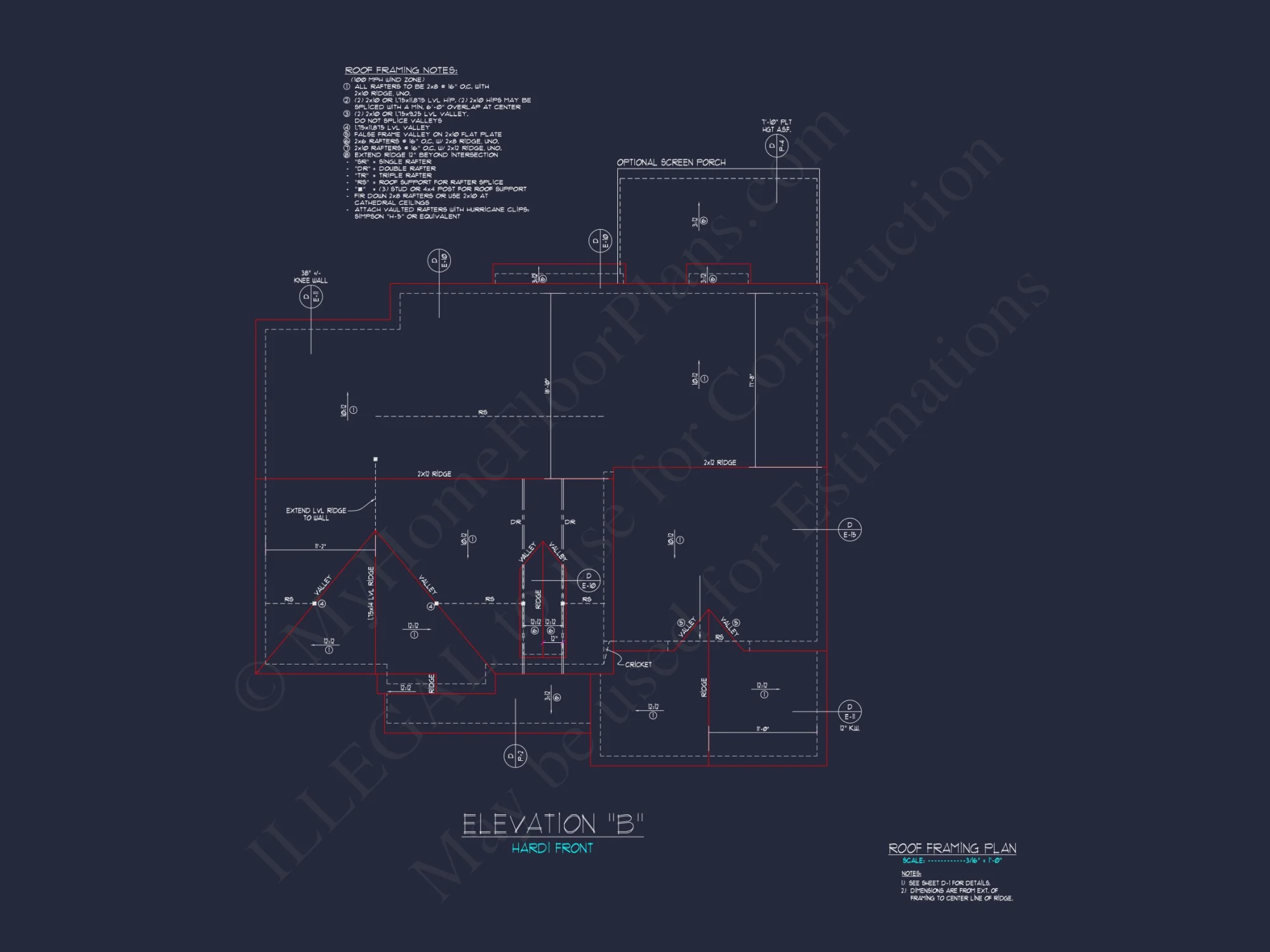 Colonial Revival house Floor Plan with CAD Architecture Design