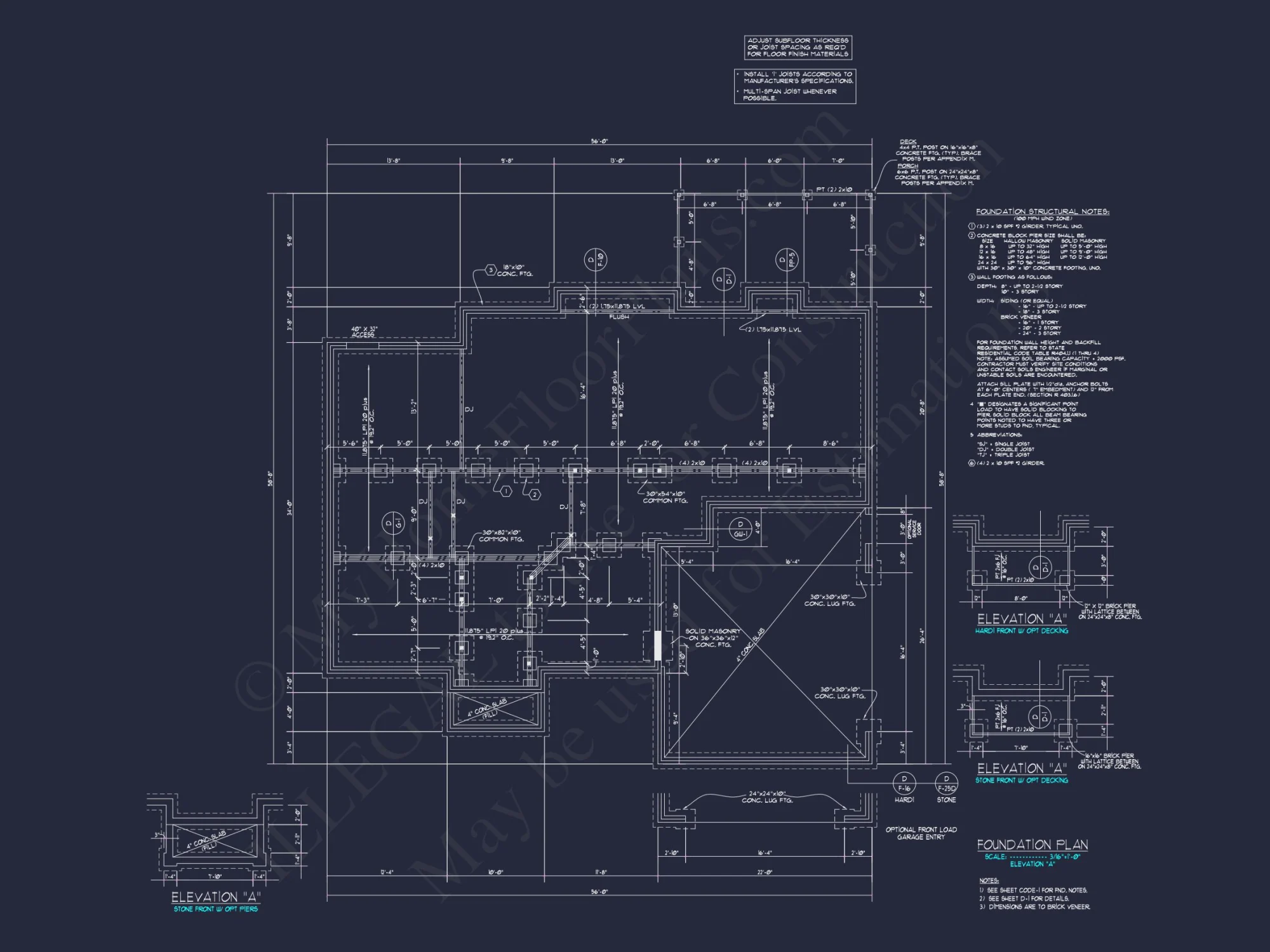 Colonial Revival house Floor Plan with CAD Architecture Design