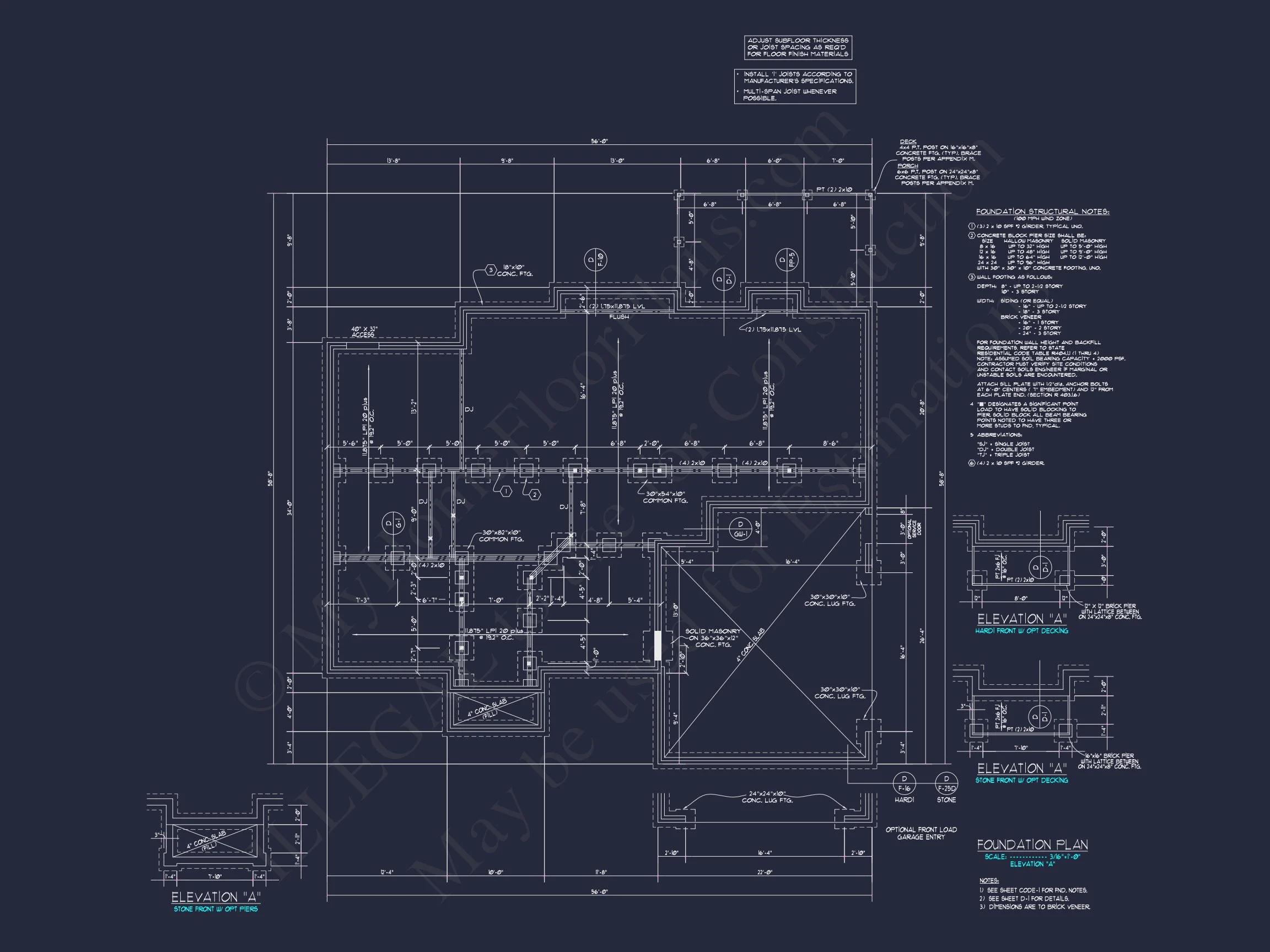 Colonial Revival house Floor Plan with CAD Architecture Design