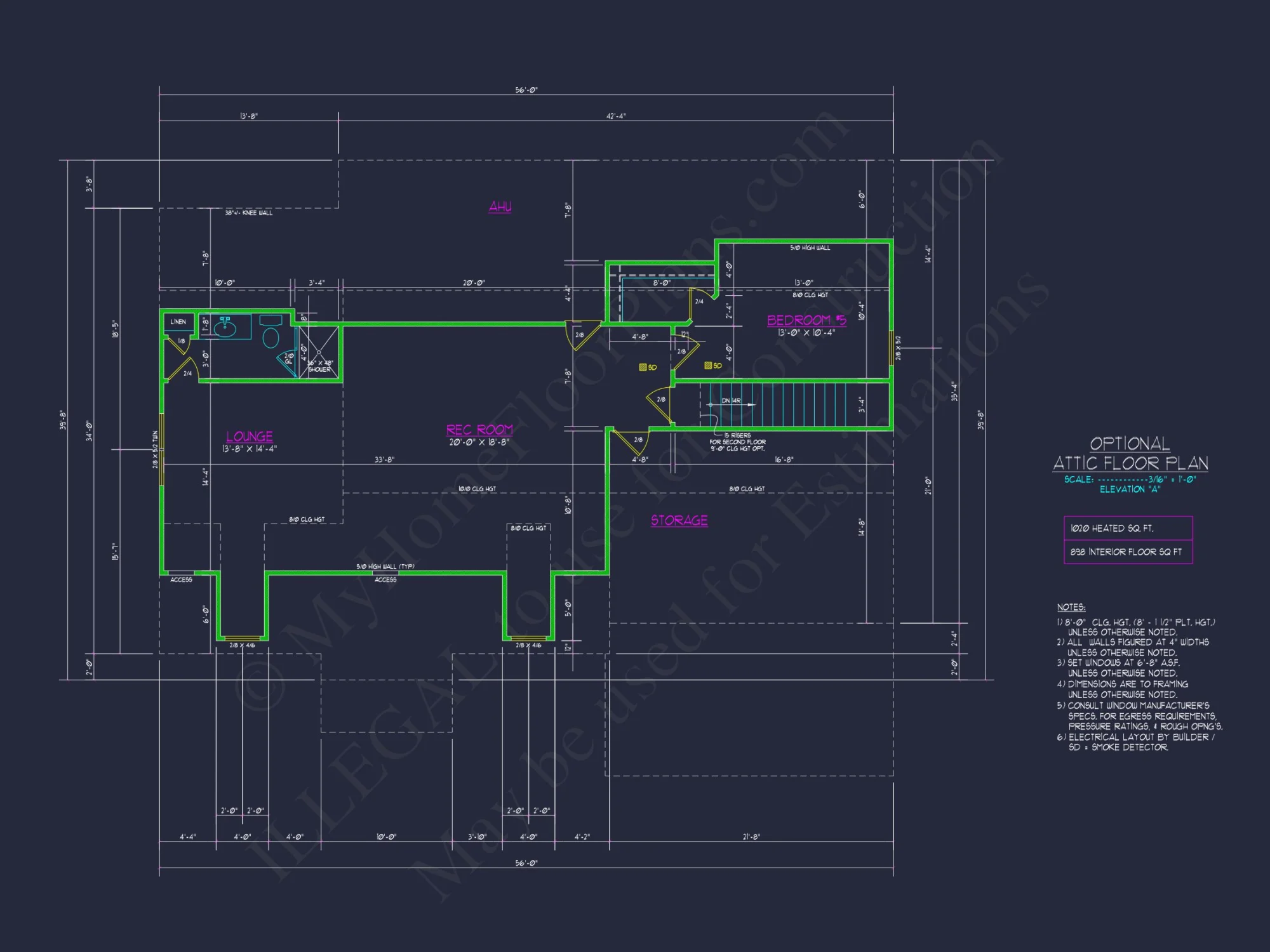 Colonial Revival house Floor Plan with CAD Architecture Design