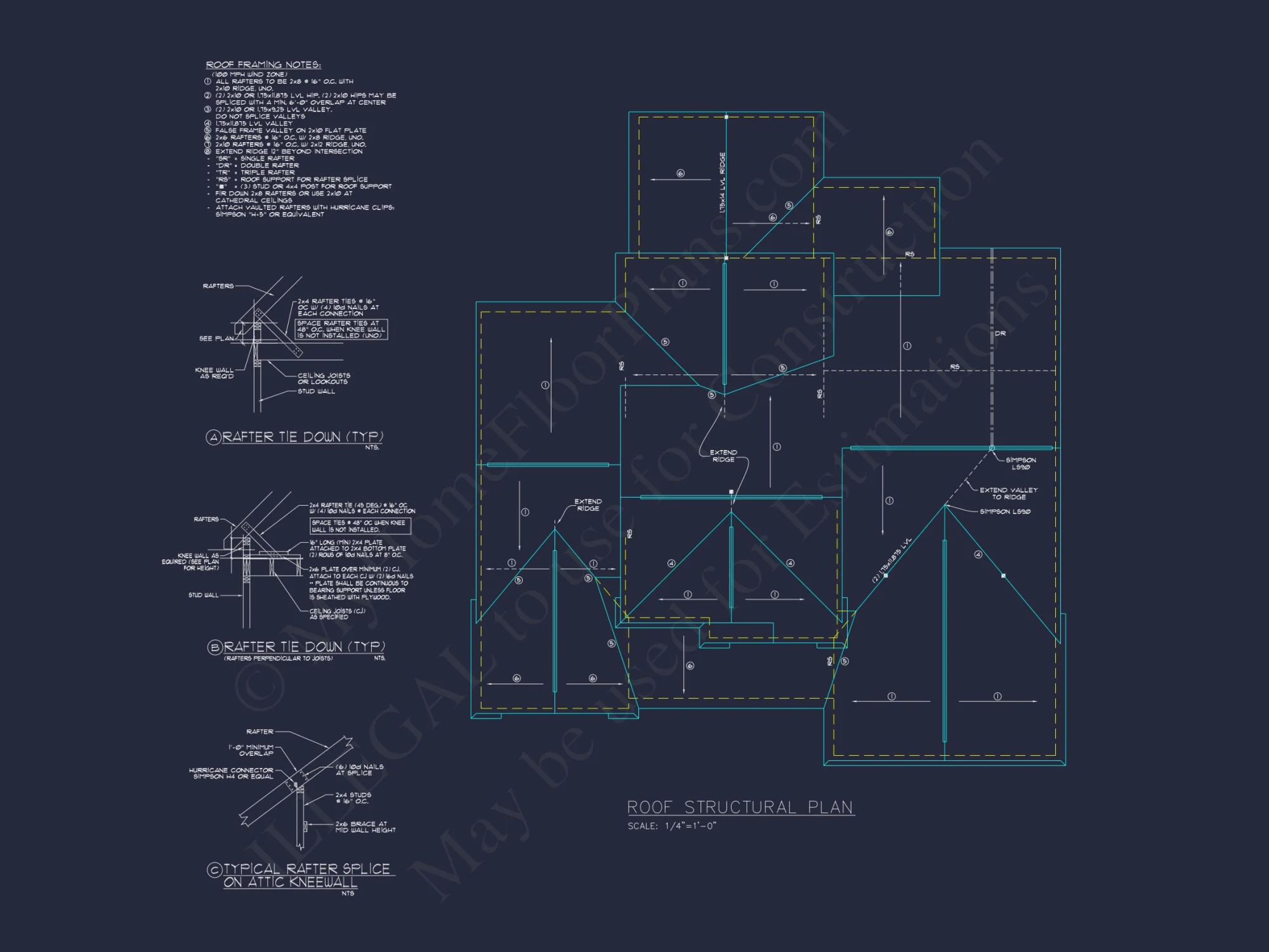 Craftsman house Floor Plan with 5 Bedrooms and 2-Car Garage
