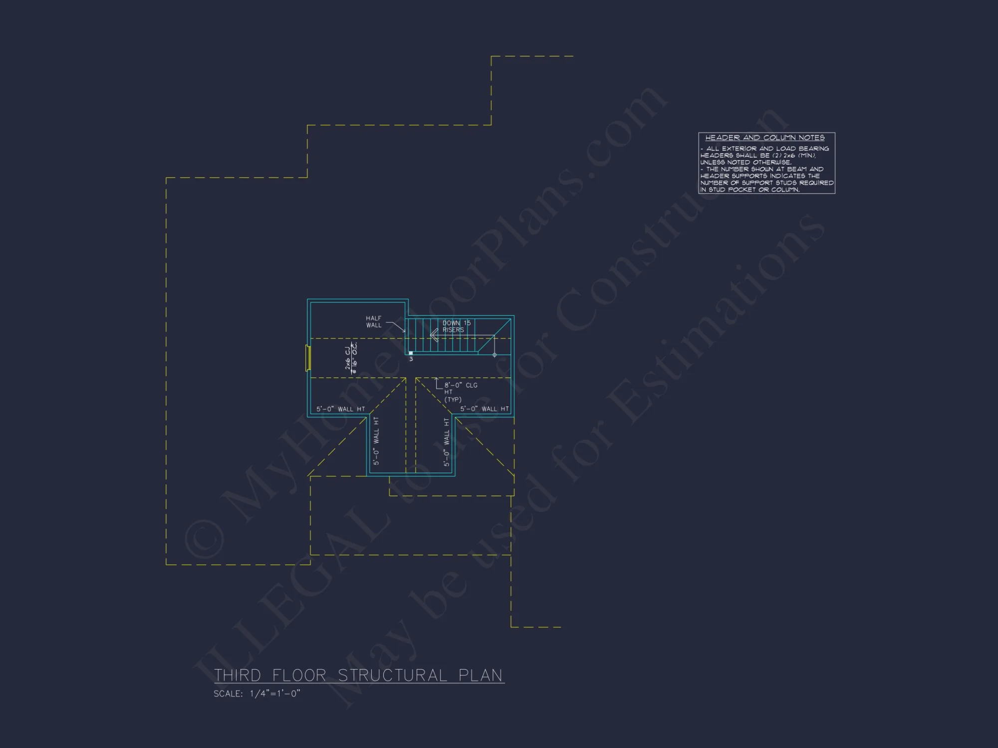 Craftsman house Floor Plan with 5 Bedrooms and 2-Car Garage