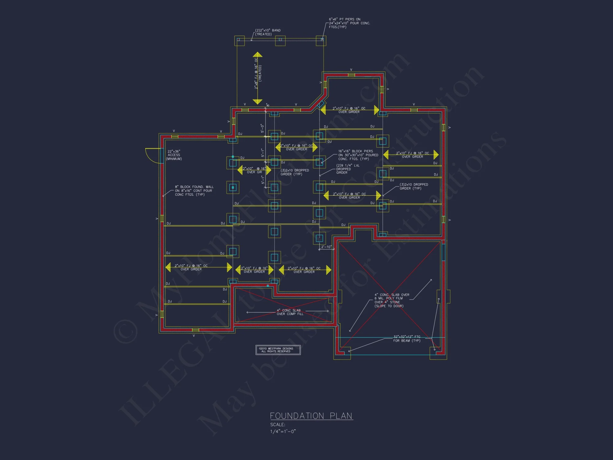 Craftsman house Floor Plan with 5 Bedrooms and 2-Car Garage