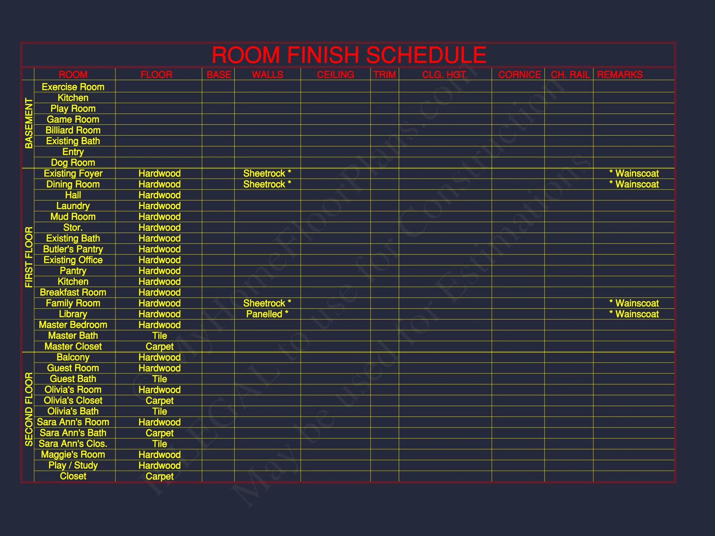 Traditional 2-Story house Plan with 5 Beds, 4 Baths & 3-Car Garage