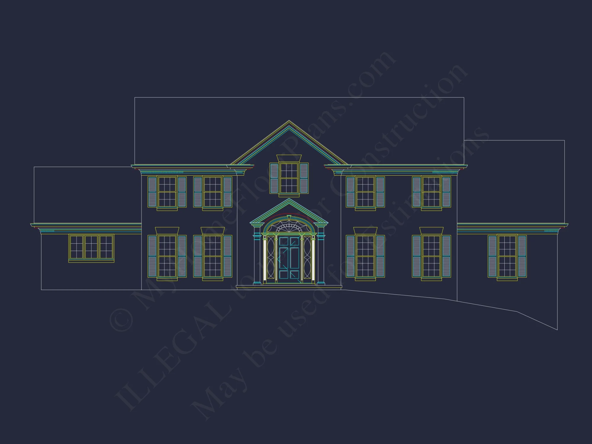 Traditional 2-Story house Plan with 5 Beds, 4 Baths & 3-Car Garage