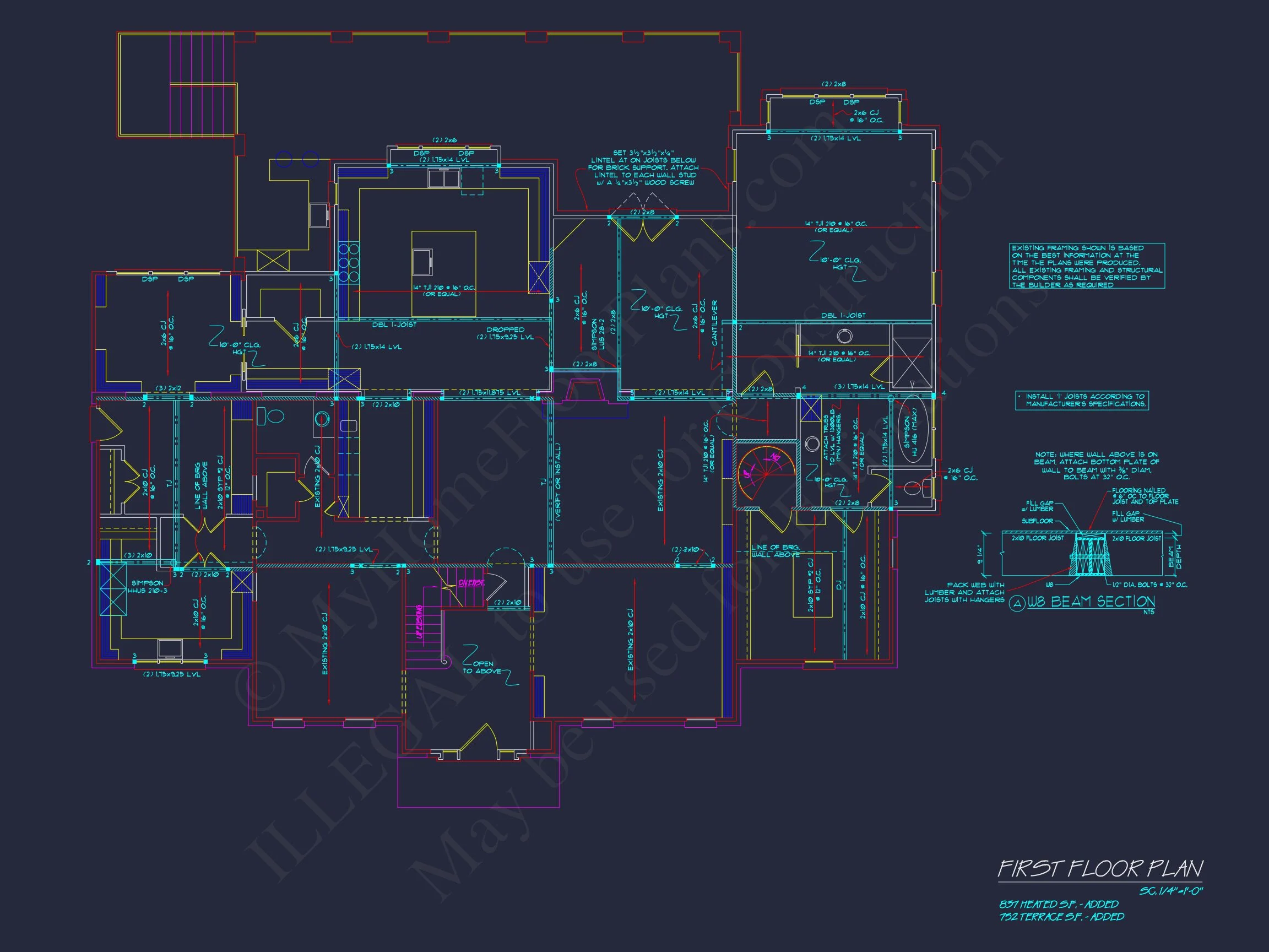 Traditional 2-Story house Plan with 5 Beds, 4 Baths & 3-Car Garage