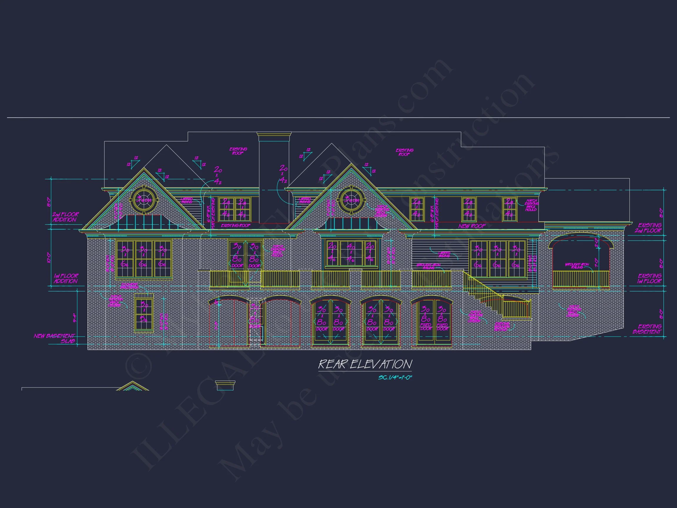 Traditional 2-Story house Plan with 5 Beds, 4 Baths & 3-Car Garage