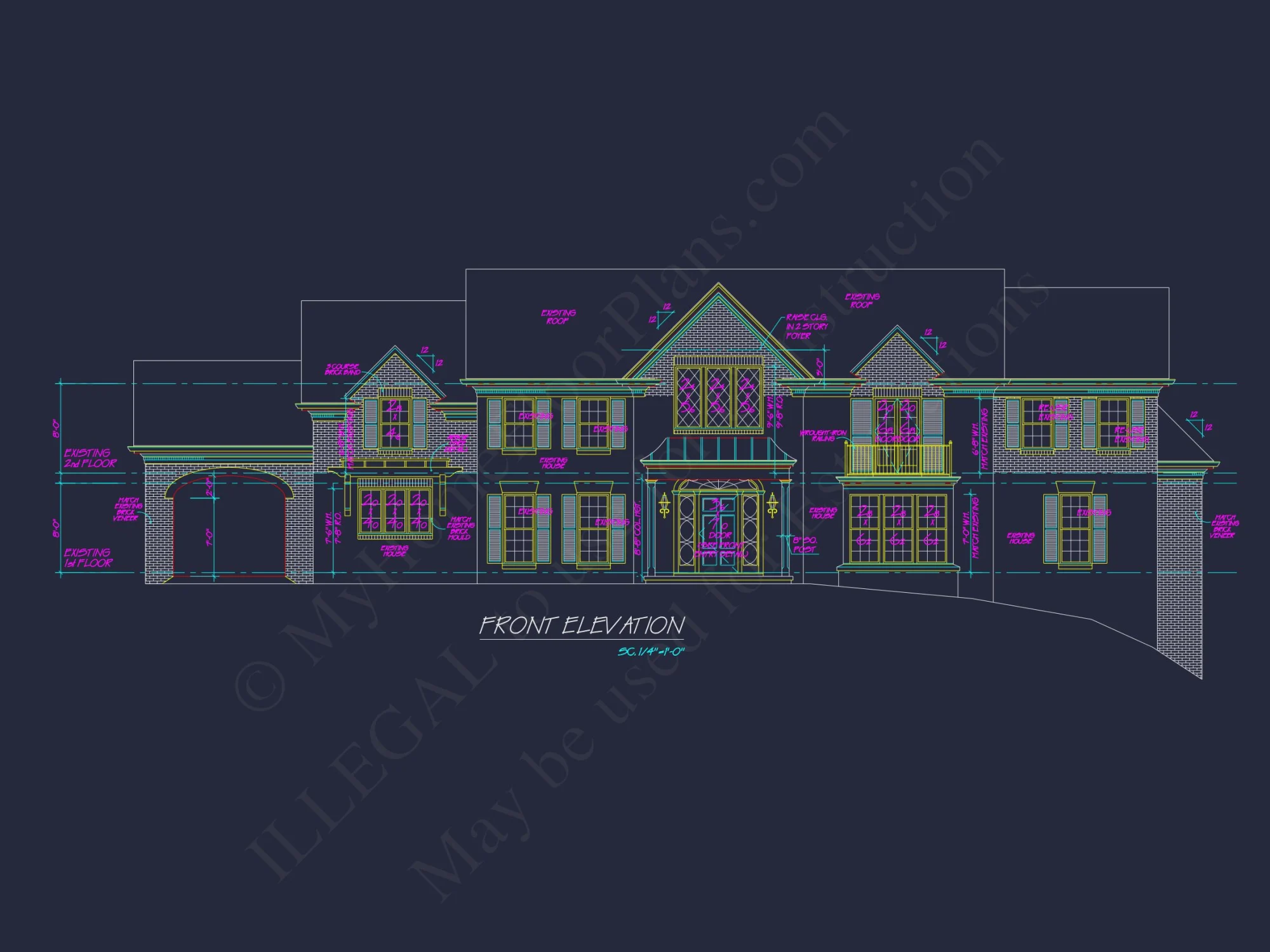 Traditional 2-Story house Plan with 5 Beds, 4 Baths & 3-Car Garage