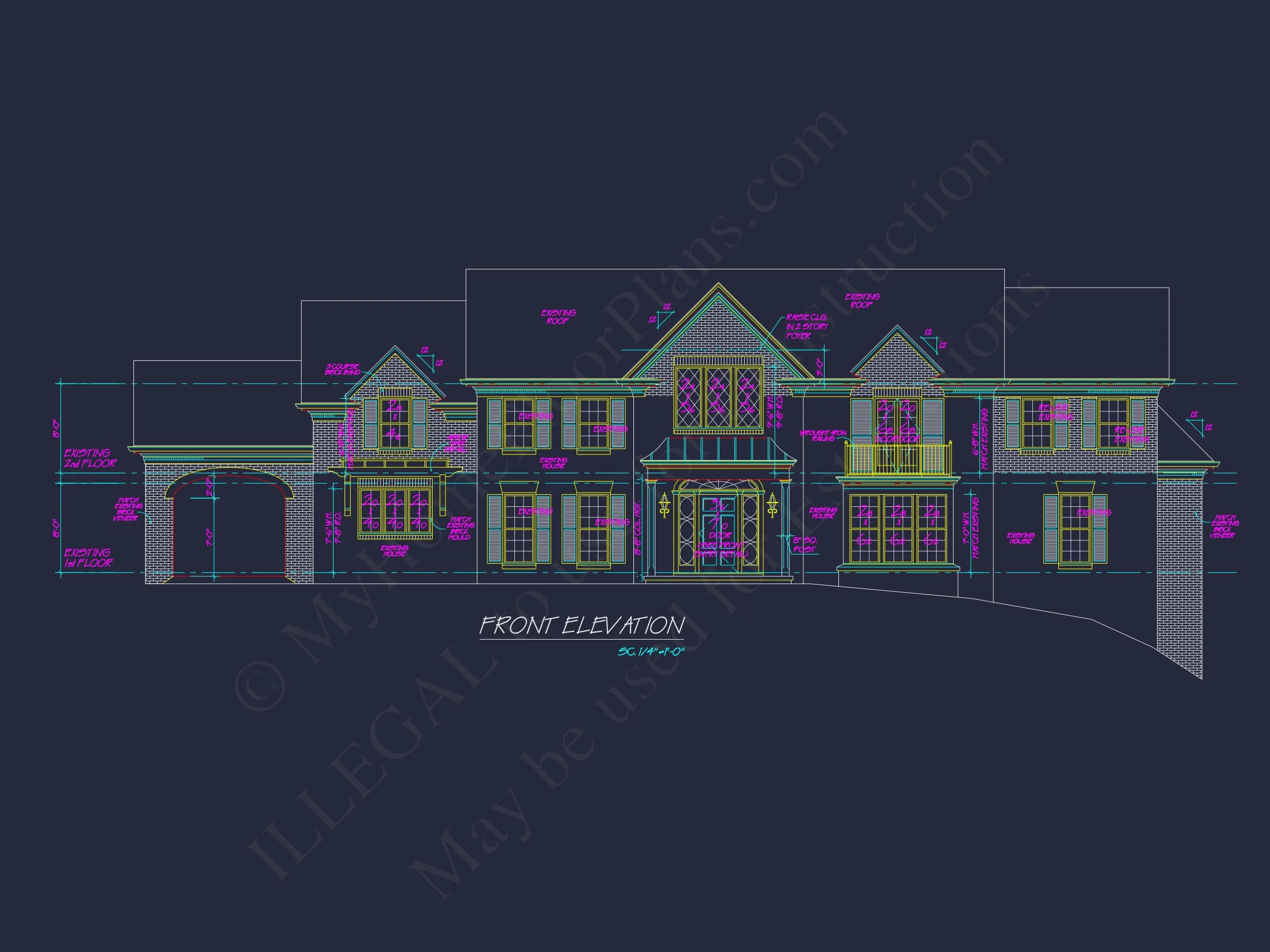 Traditional 2-Story house Plan with 5 Beds, 4 Baths & 3-Car Garage