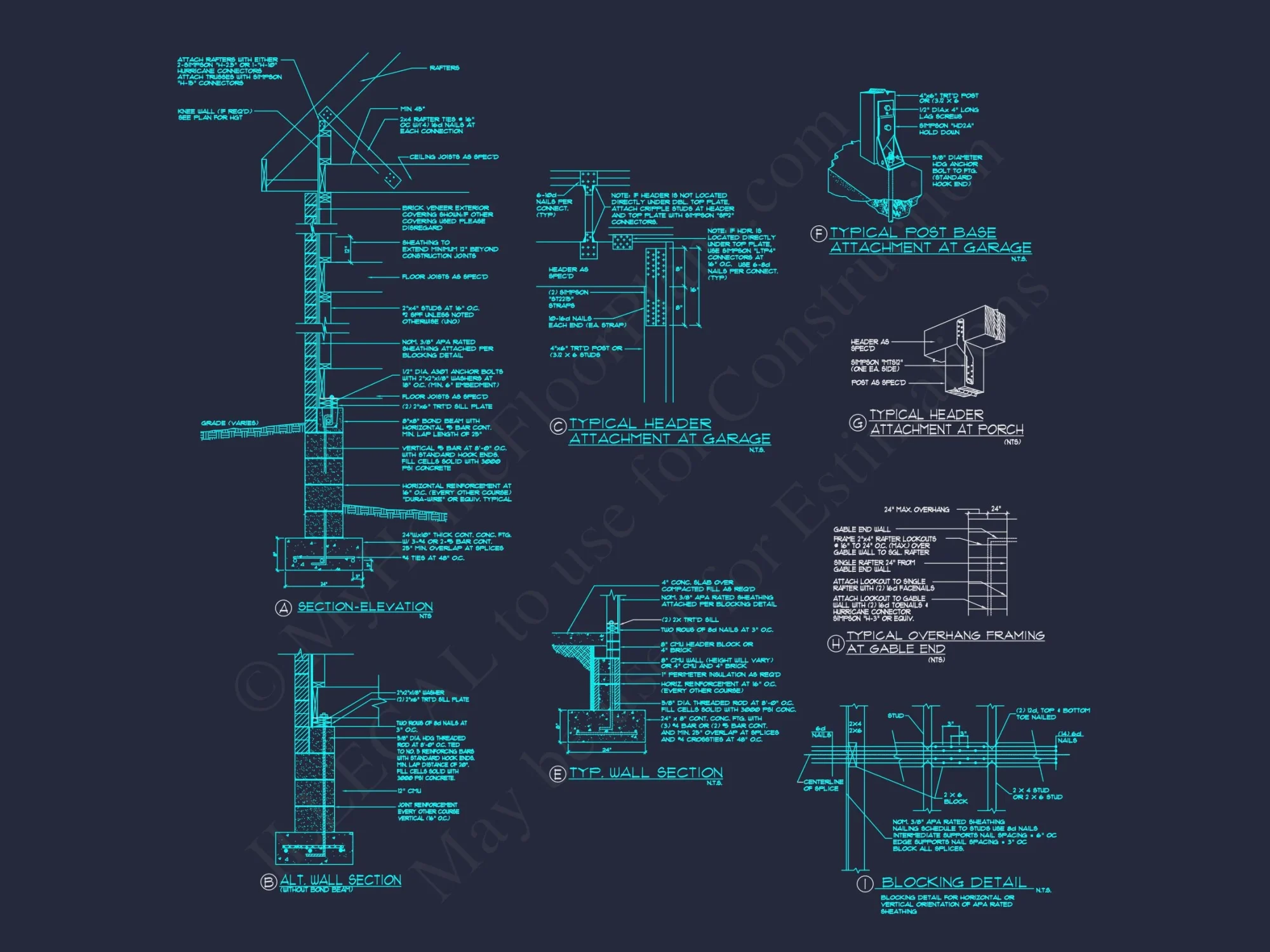 Traditional 2-Story house Plan & Blueprint (3790 Sq Ft)