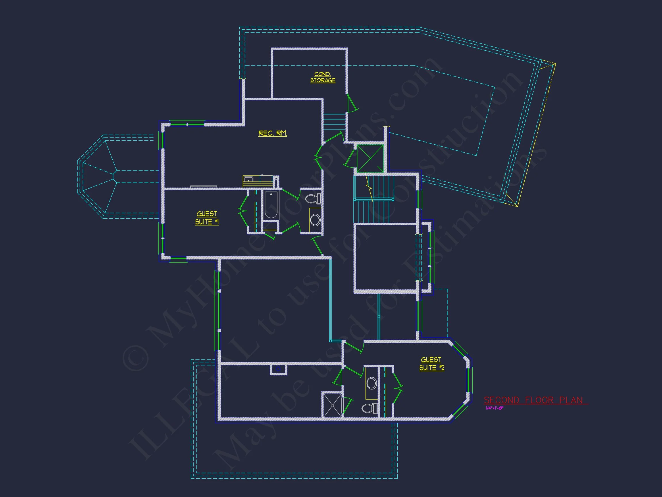 Traditional 2-Story house Plan & Blueprint (3790 Sq Ft)