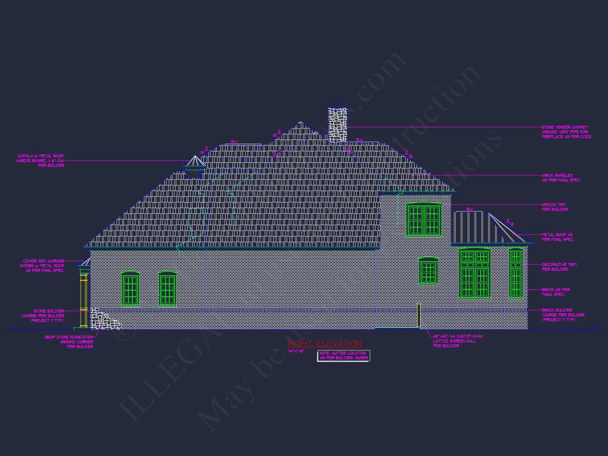 Traditional 2-Story house Plan & Blueprint (3790 Sq Ft)