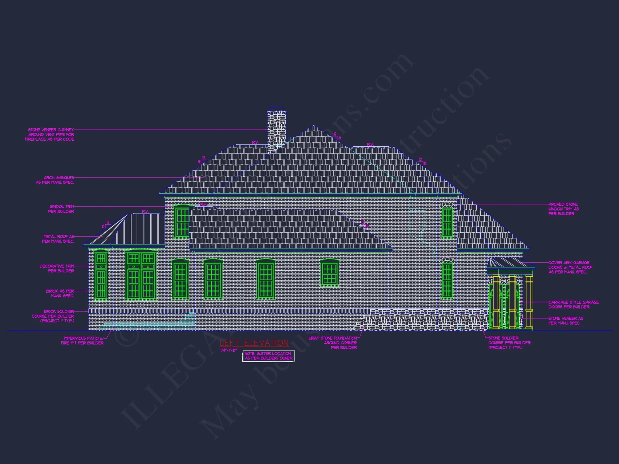 Traditional 2-Story house Plan & Blueprint (3790 Sq Ft)