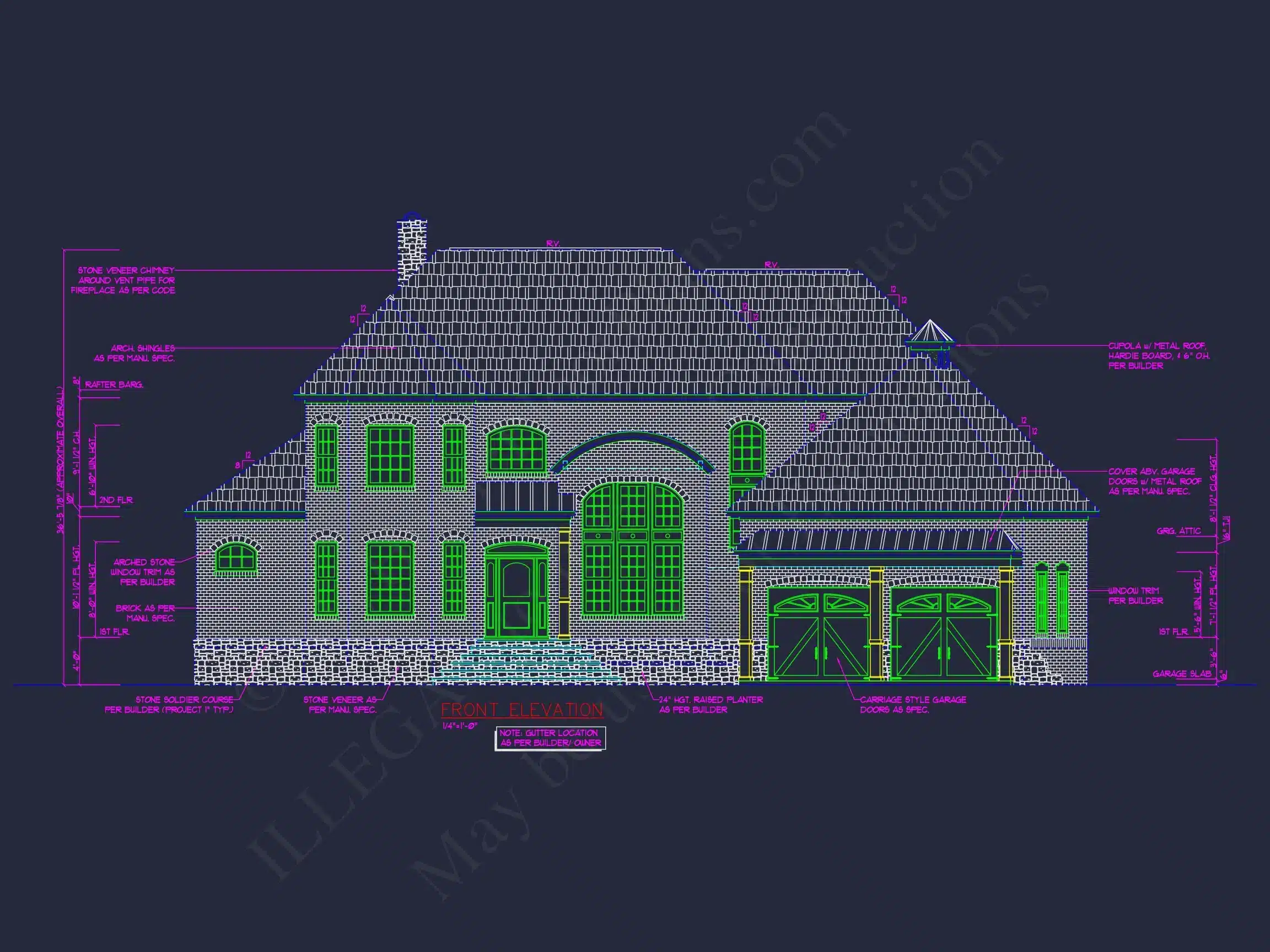 Traditional 2-Story house Plan & Blueprint (3790 Sq Ft)