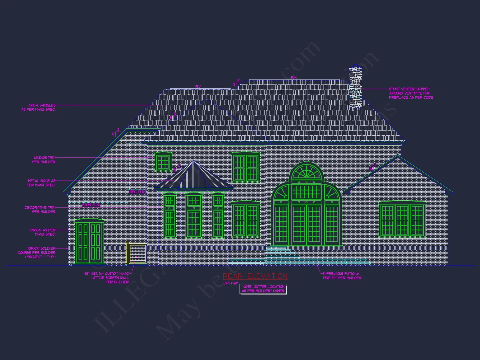 Traditional 2-Story house Plan & Blueprint (3790 Sq Ft)