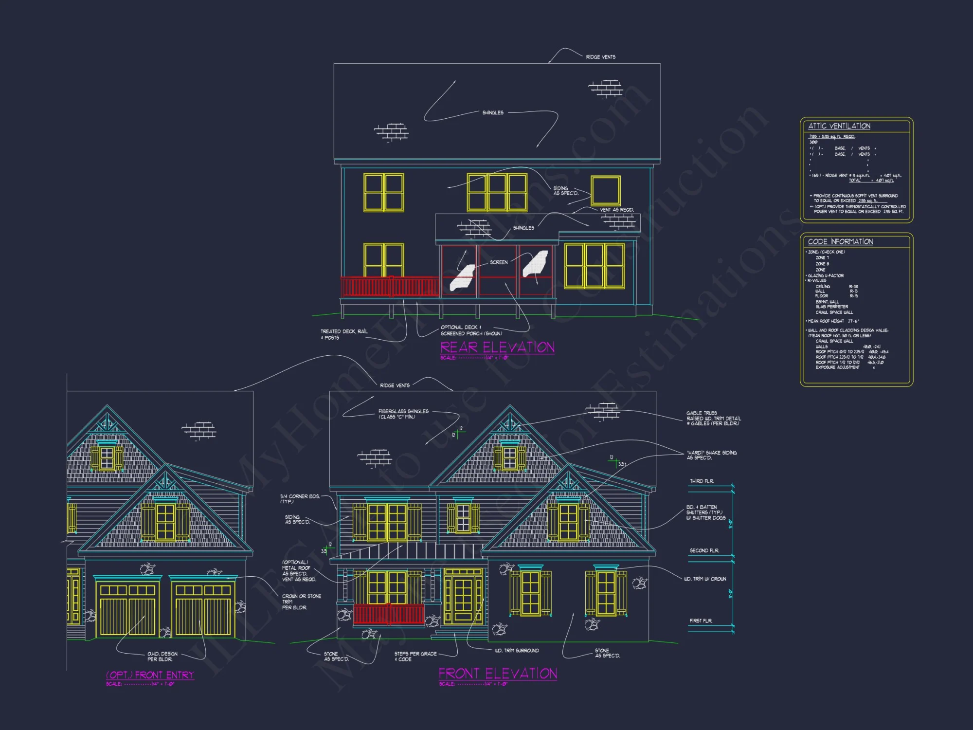Elegant 4-Bedroom house Plan with Floor Plan, Blueprint, and CAD Designs