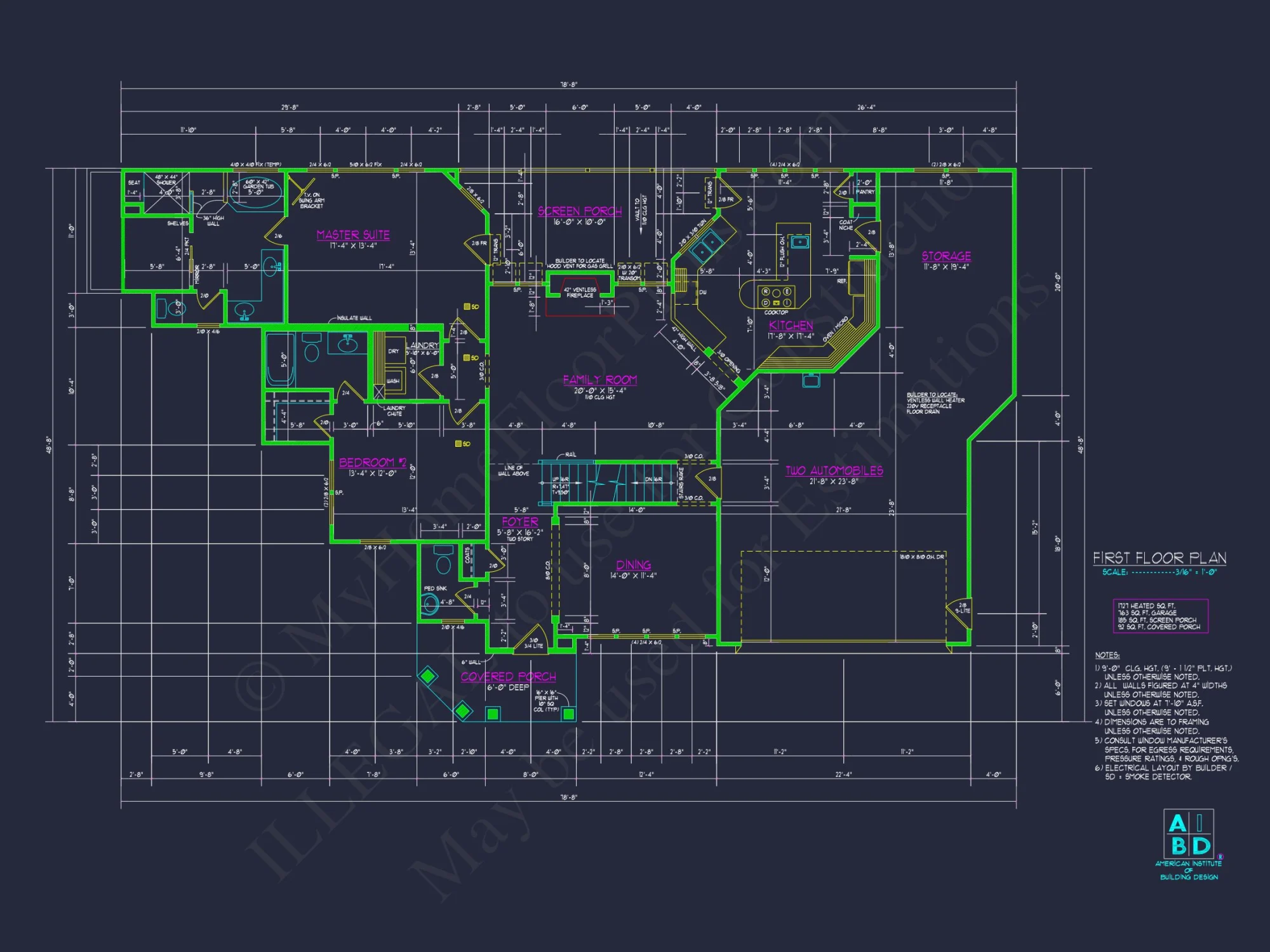 Stunning house Blueprint with Floor Plan & CAD Designs
