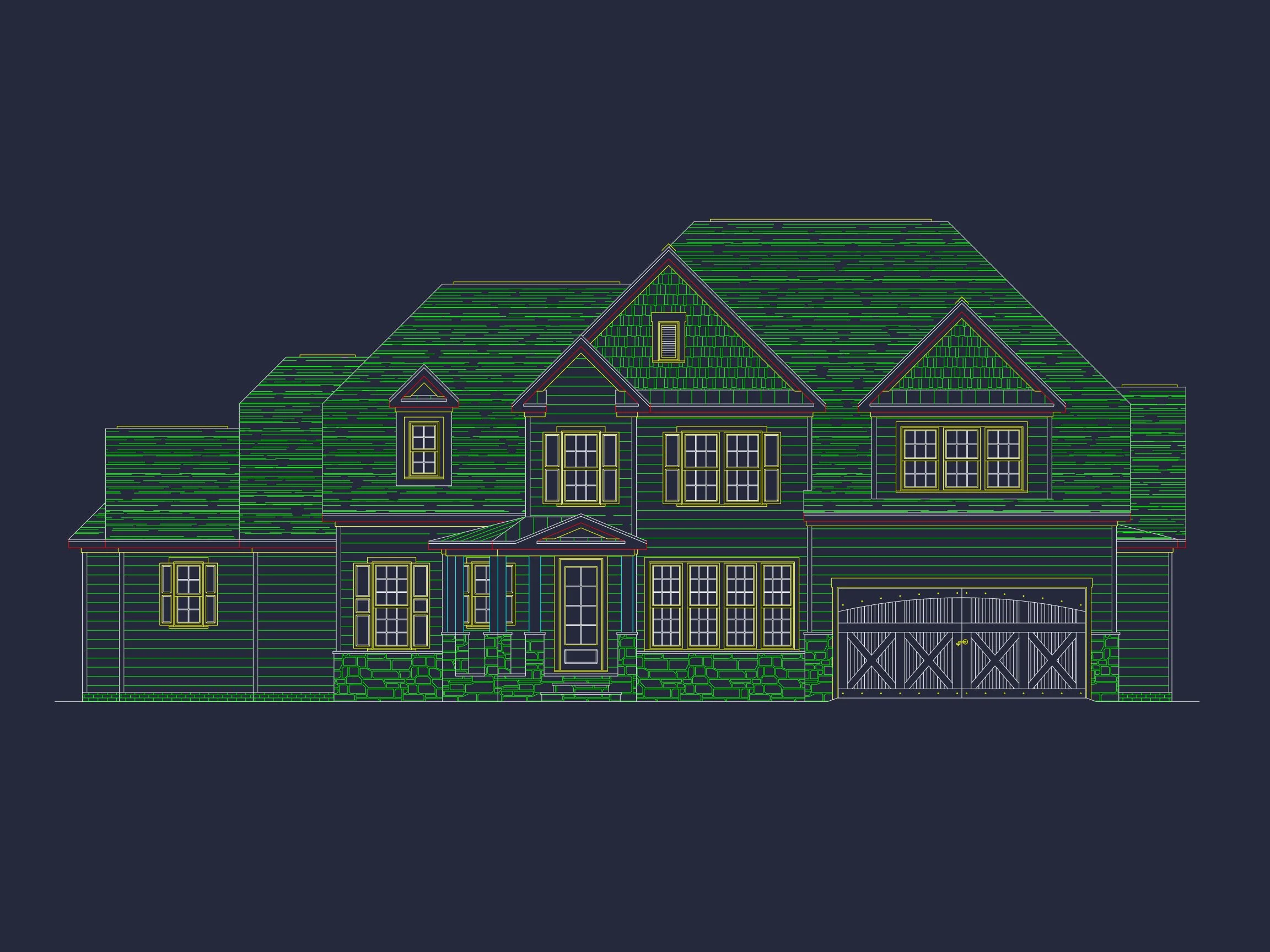 Stunning house Blueprint with Floor Plan & CAD Designs