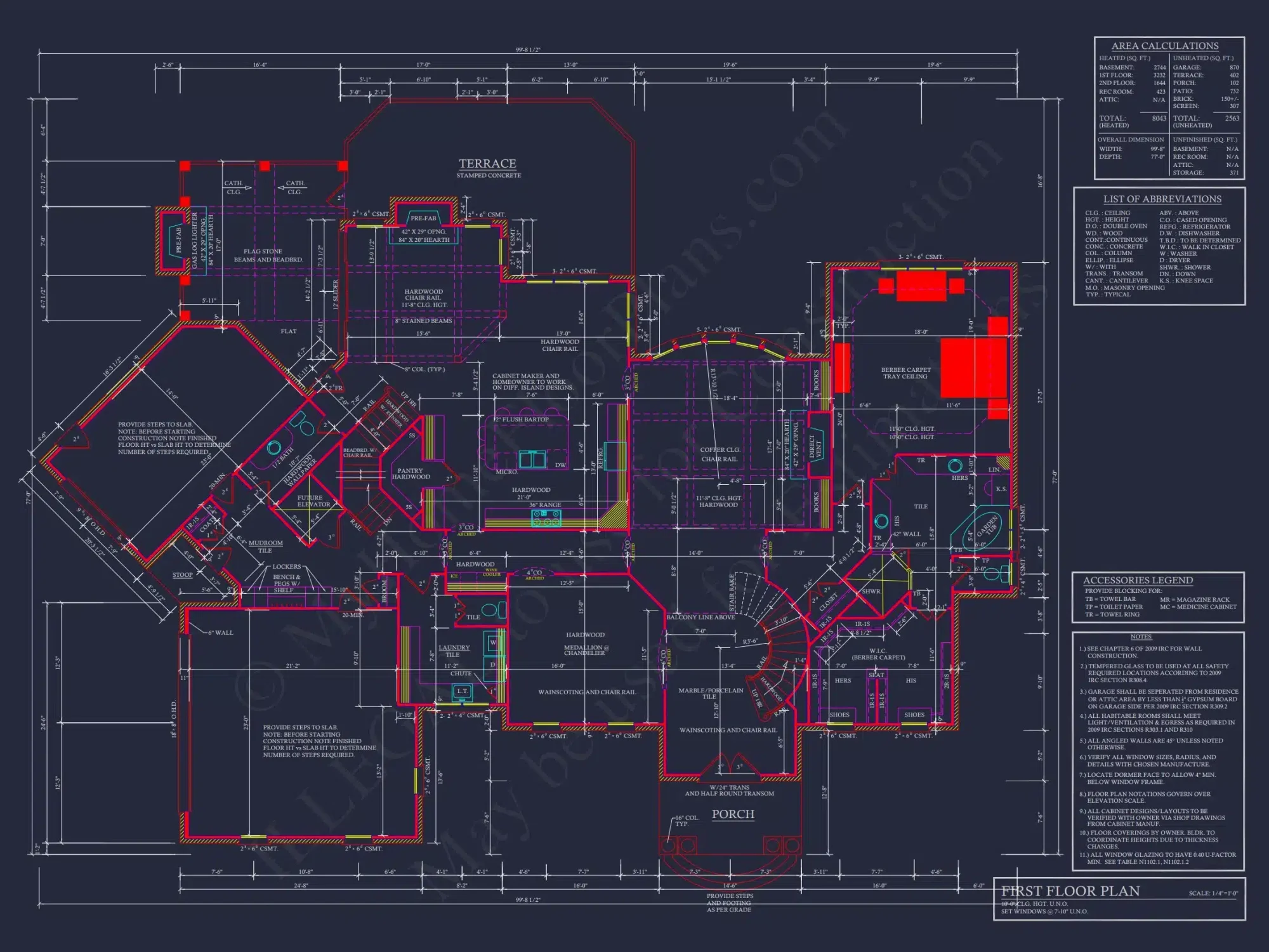 Luxury house Plan: 8043 Sq Ft, 4 Beds, 4 Baths, 3-Car Garage