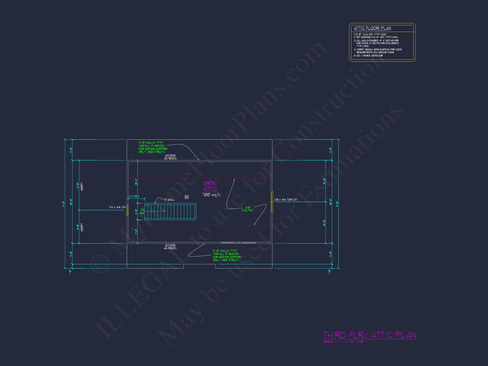 2-Story Floor Plan Blueprint CAD