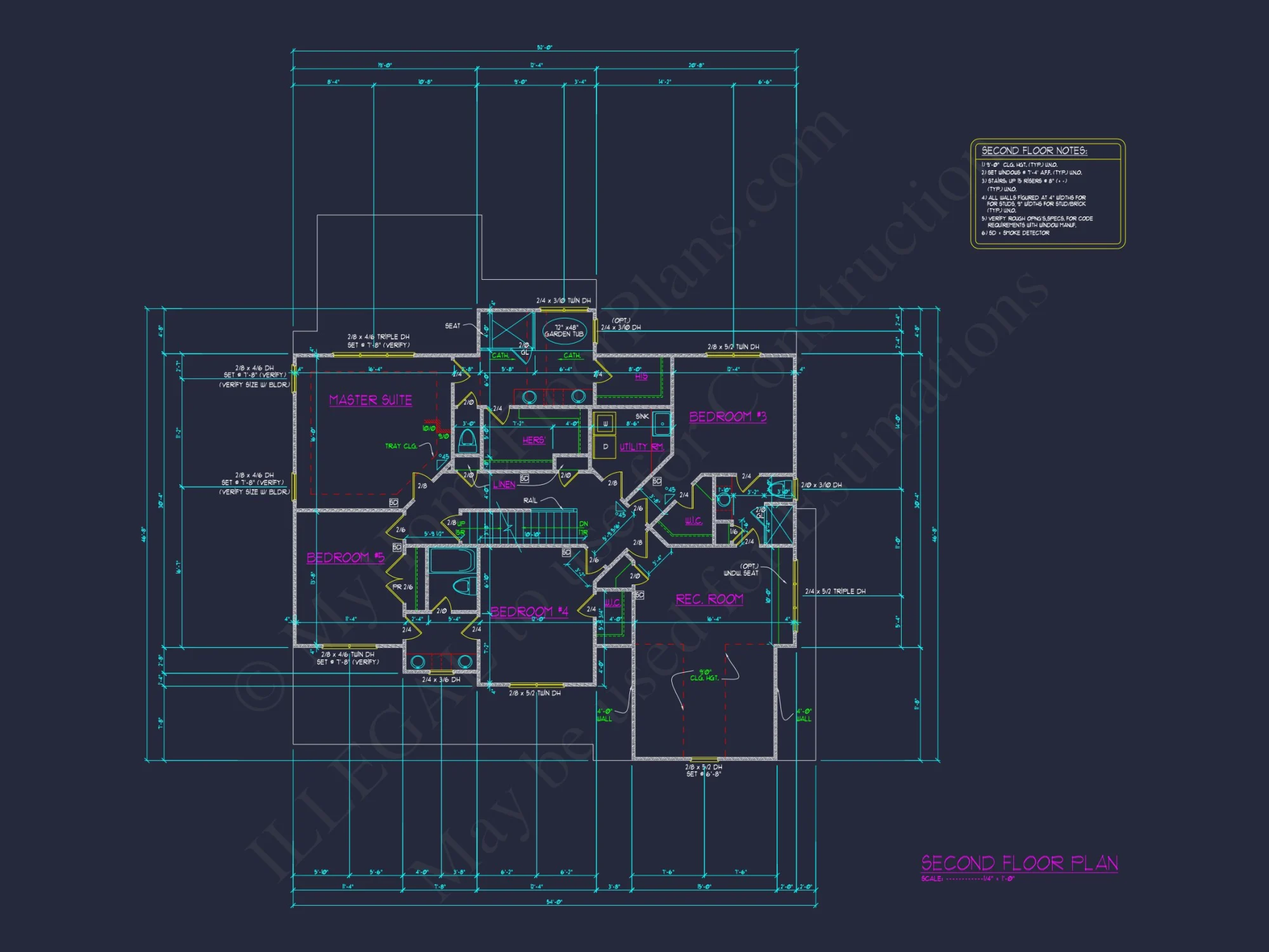 Modern house Floor Plan with 5 Bedrooms, Blueprint & Designs