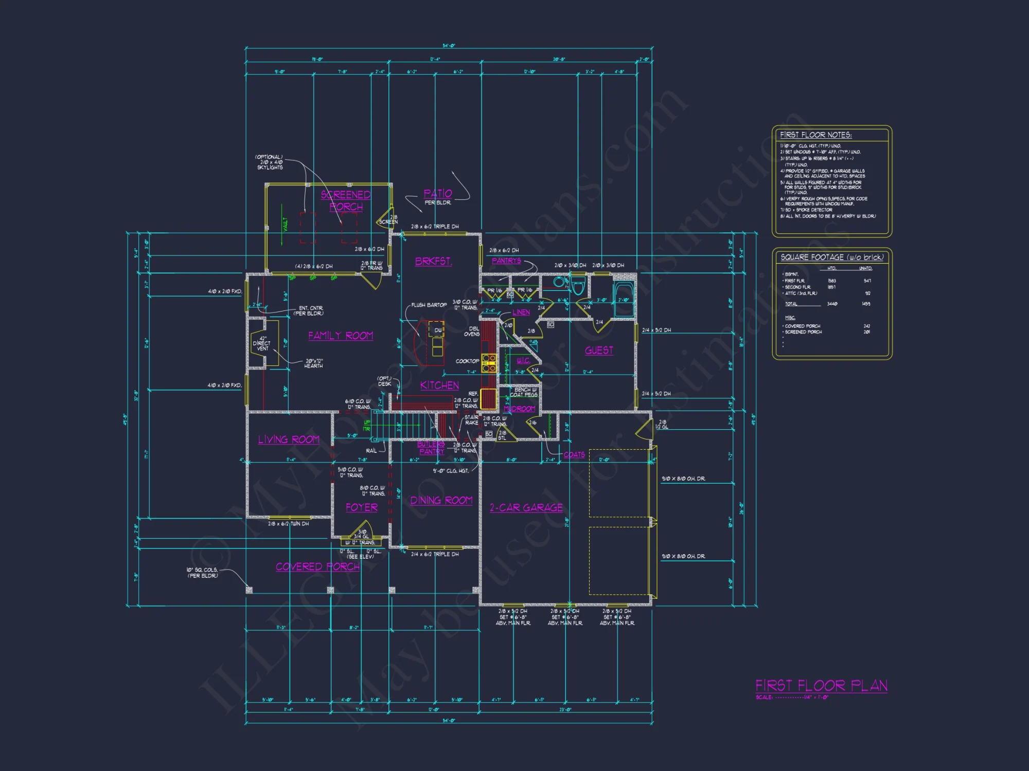 Modern house Floor Plan with 5 Bedrooms, Blueprint & Designs