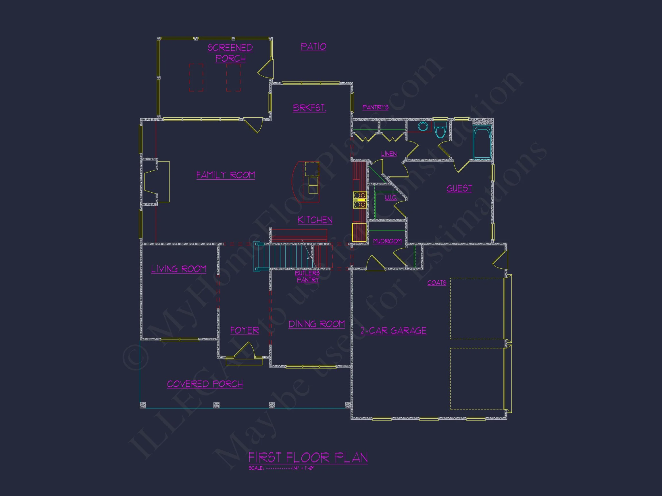 Modern house Floor Plan with 5 Bedrooms, Blueprint & Designs