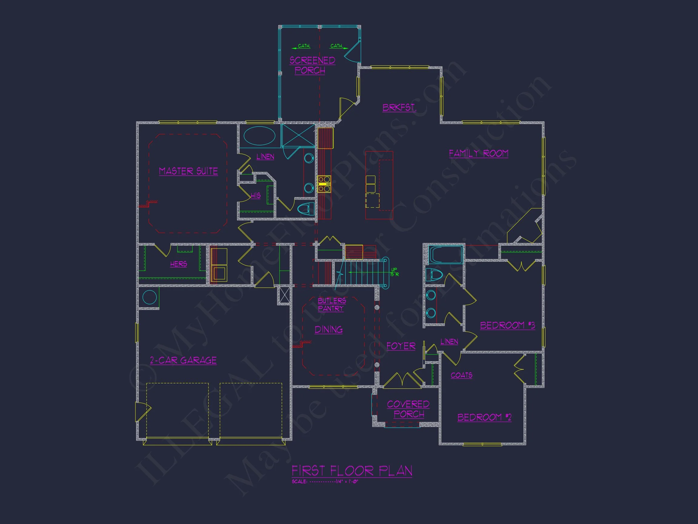 10-1053 HOUSE PLAN - Modern Suburban House Floor Plan & Blueprint with CAD Designs 9 Modern Suburban house Floor Plan & Blueprint with CAD Designs