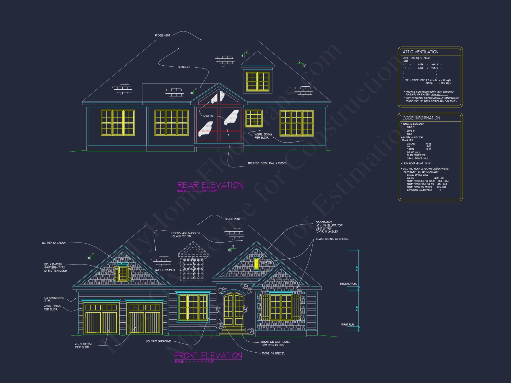Modern Suburban house Floor Plan & Blueprint with CAD Designs