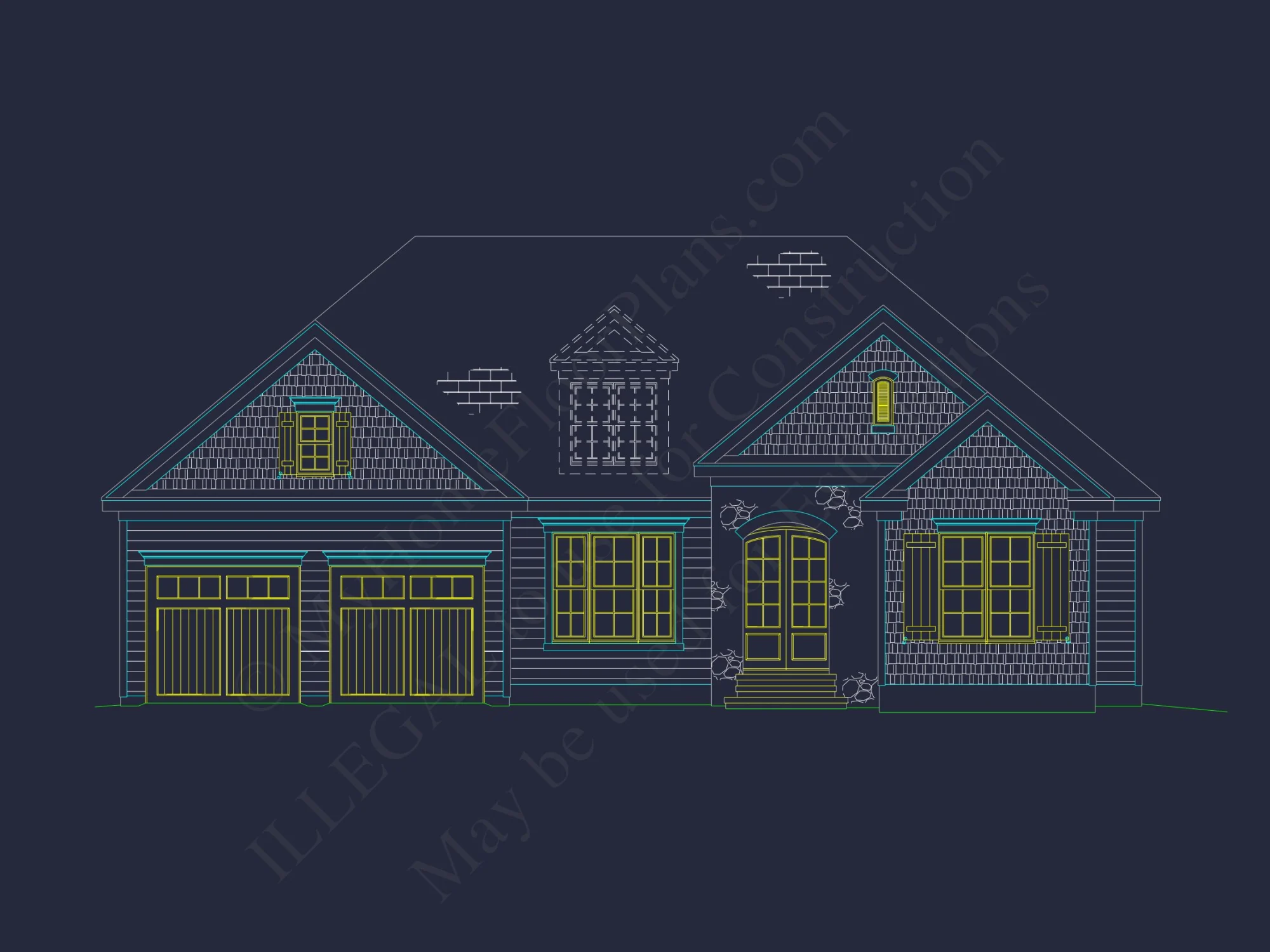 Modern Suburban house Floor Plan & Blueprint with CAD Designs