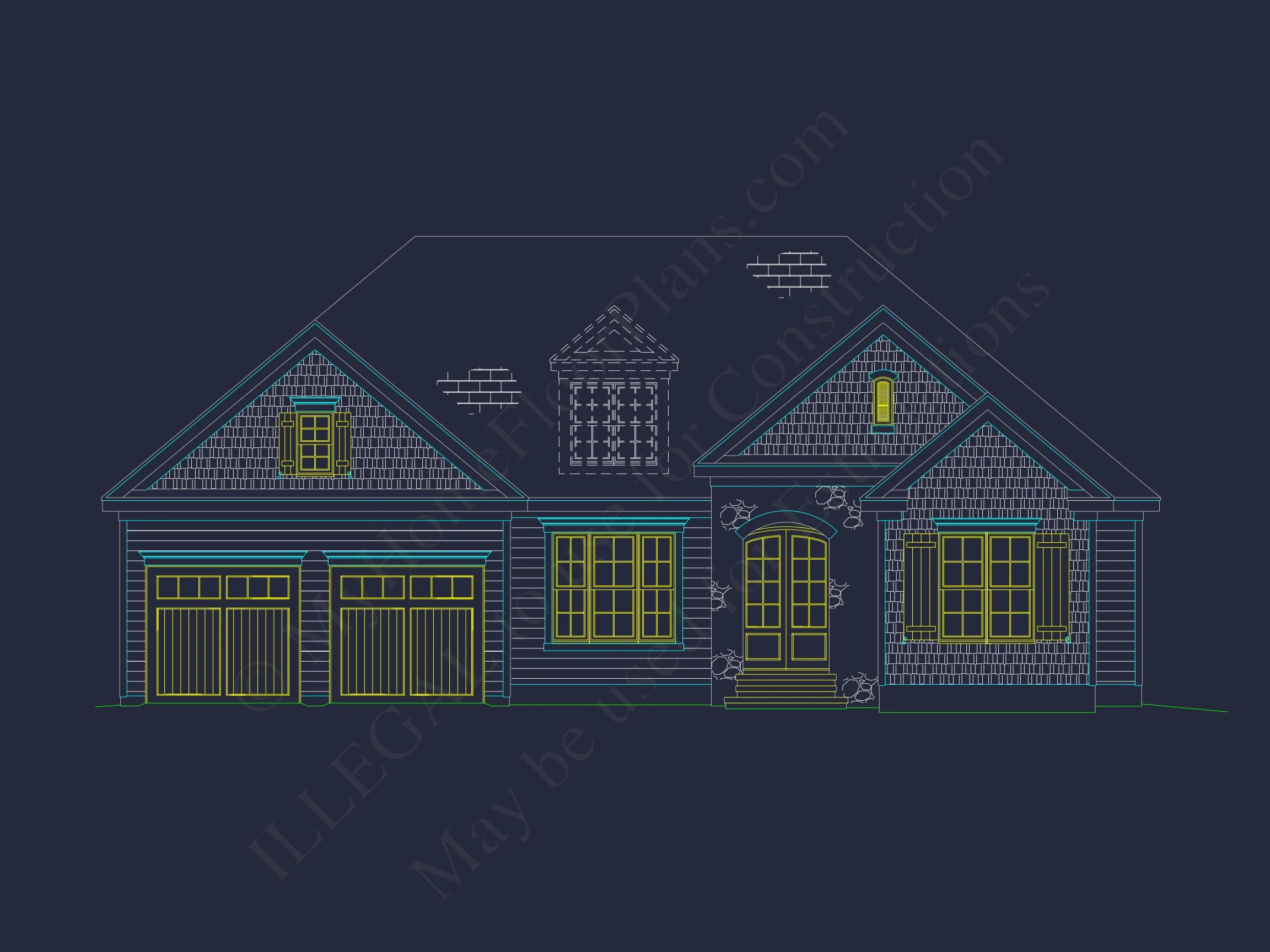 10-1053 HOUSE PLAN - Modern Suburban House Floor Plan & Blueprint with CAD Designs 6 Modern Suburban house Floor Plan & Blueprint with CAD Designs