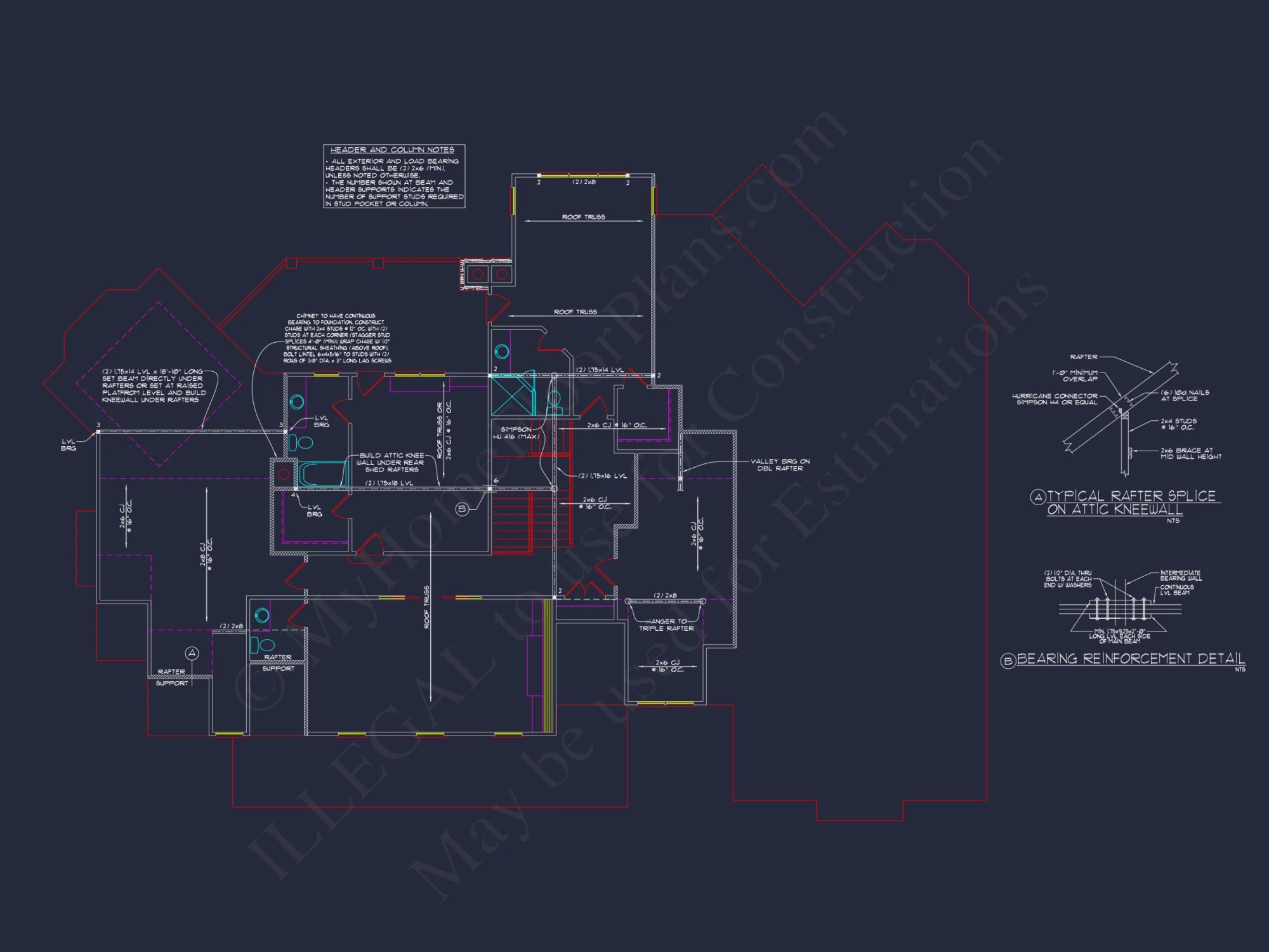Elegant house Plan: 2-Story Colonial Floor Design with CAD