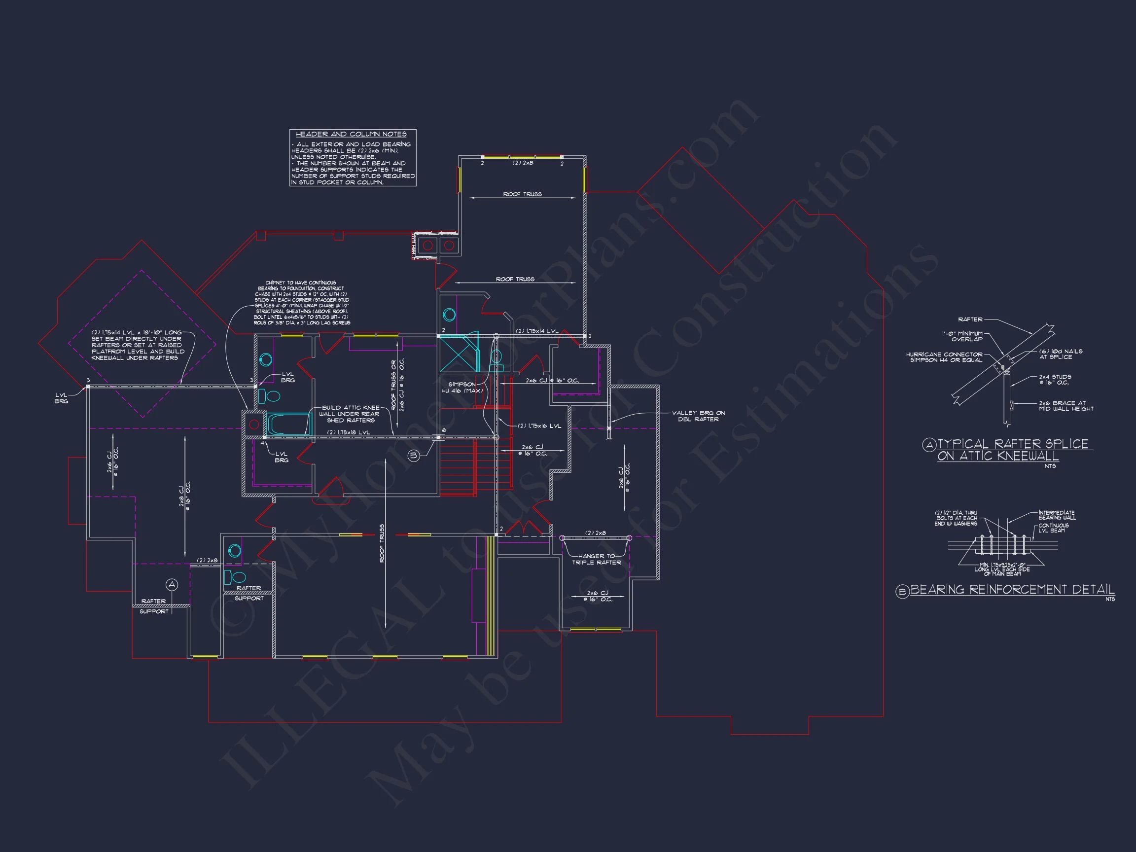 Elegant house Plan: 2-Story Colonial Floor Design with CAD