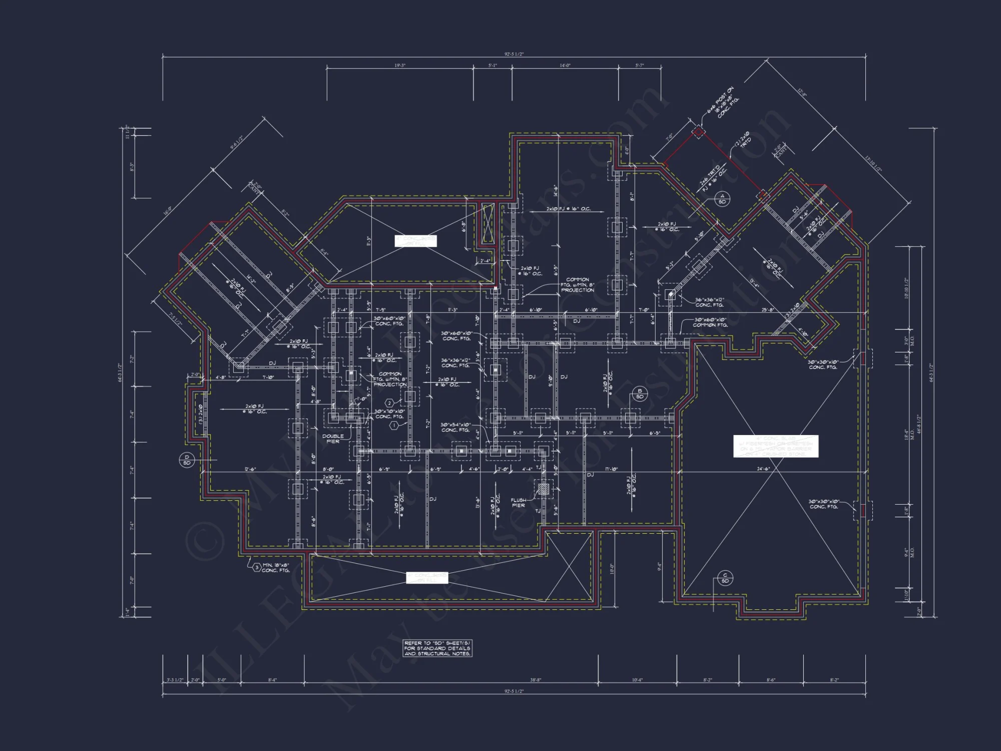 Elegant house Plan: 2-Story Colonial Floor Design with CAD
