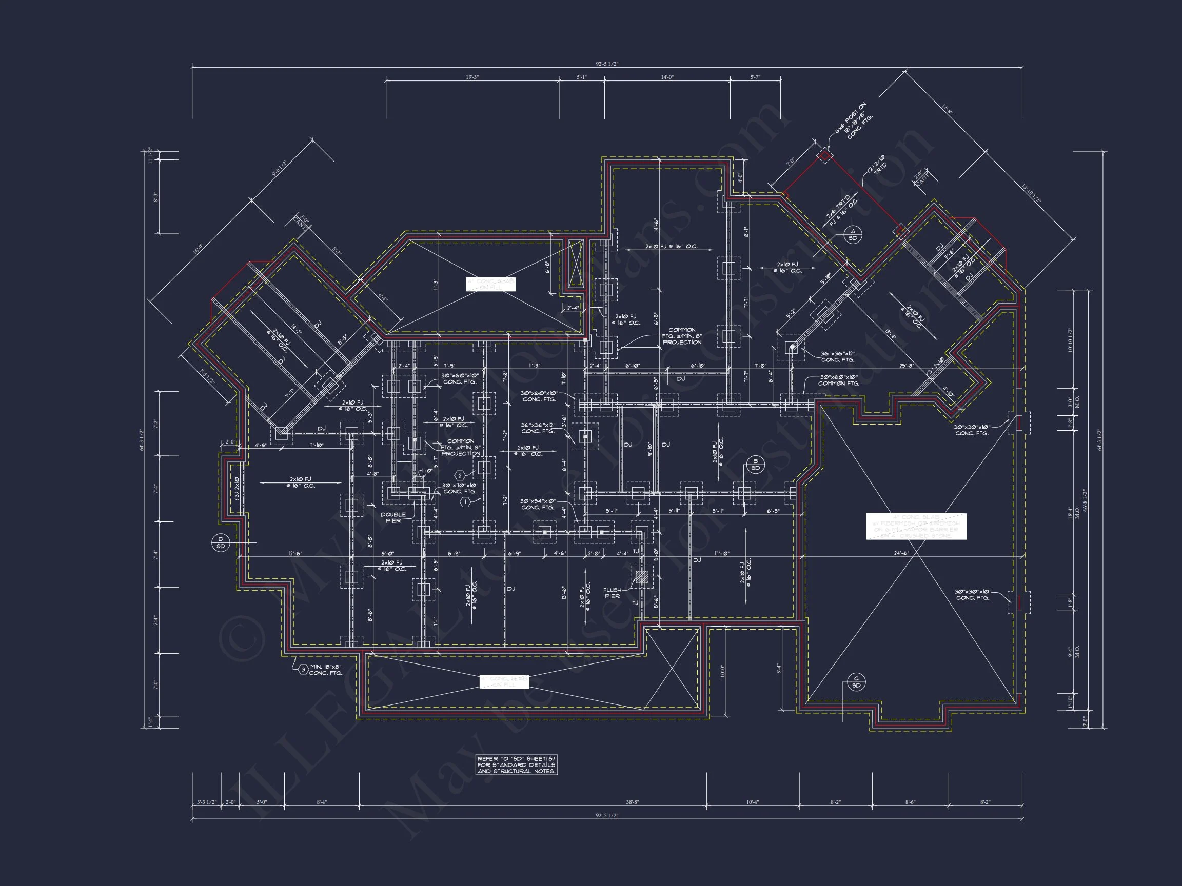 Elegant house Plan: 2-Story Colonial Floor Design with CAD