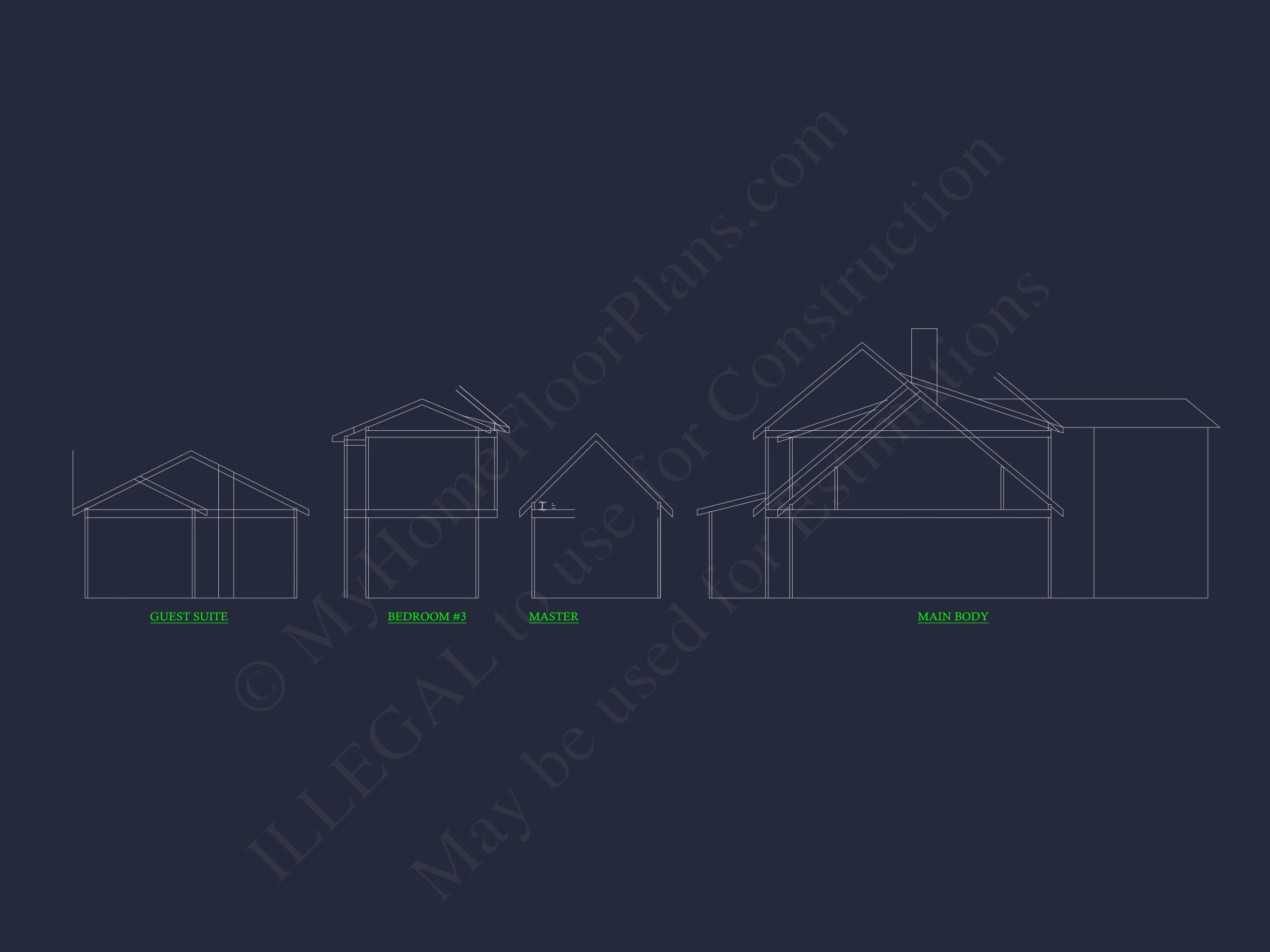 Elegant house Plan: 2-Story Colonial Floor Design with CAD