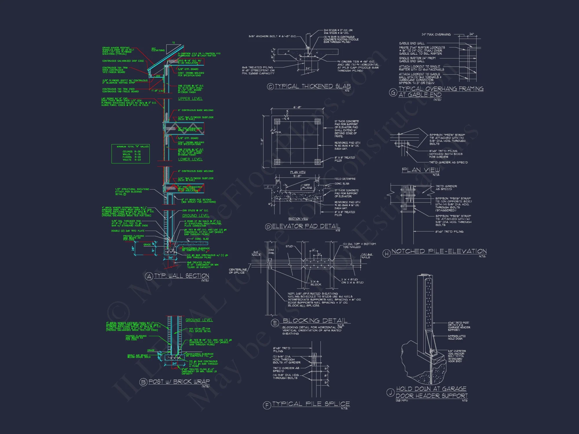 Beach house Plan w/4 Beds, Elevator & Garage: Floor Plans & Blueprints