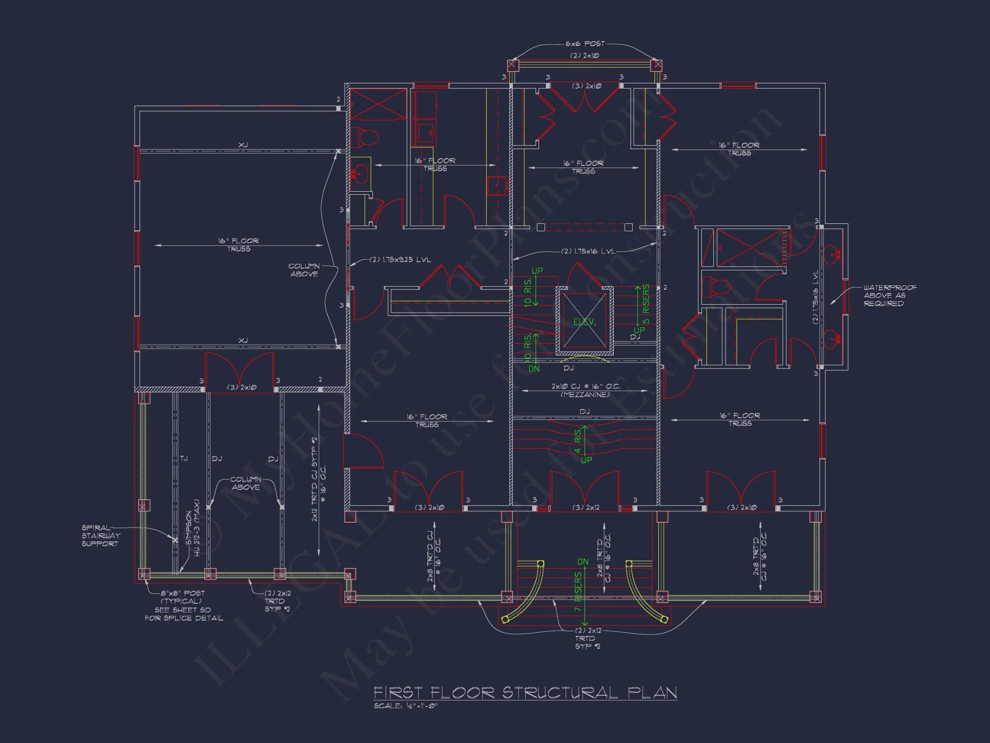 Beach house Plan w/4 Beds, Elevator & Garage: Floor Plans & Blueprints