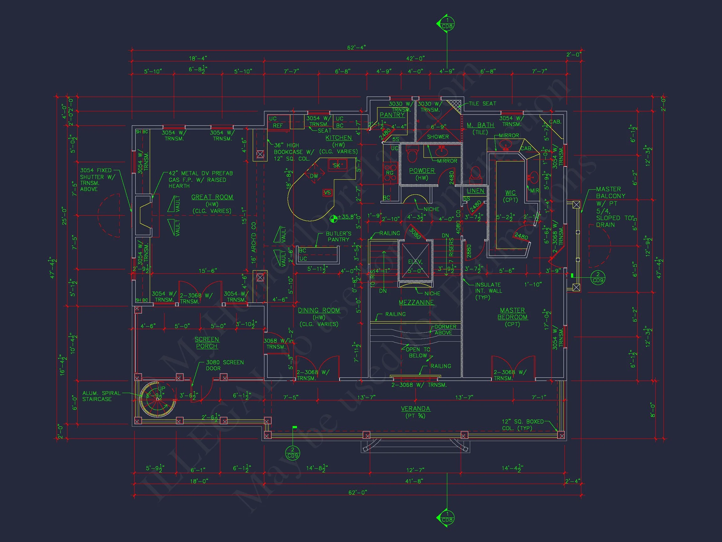 Beach house Plan w/4 Beds, Elevator & Garage: Floor Plans & Blueprints