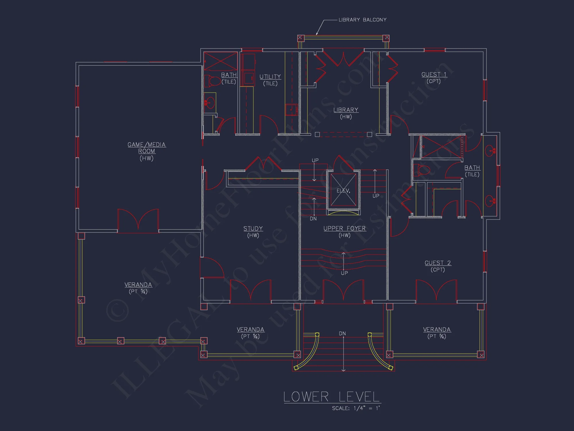 Beach house Plan w/4 Beds, Elevator & Garage: Floor Plans & Blueprints