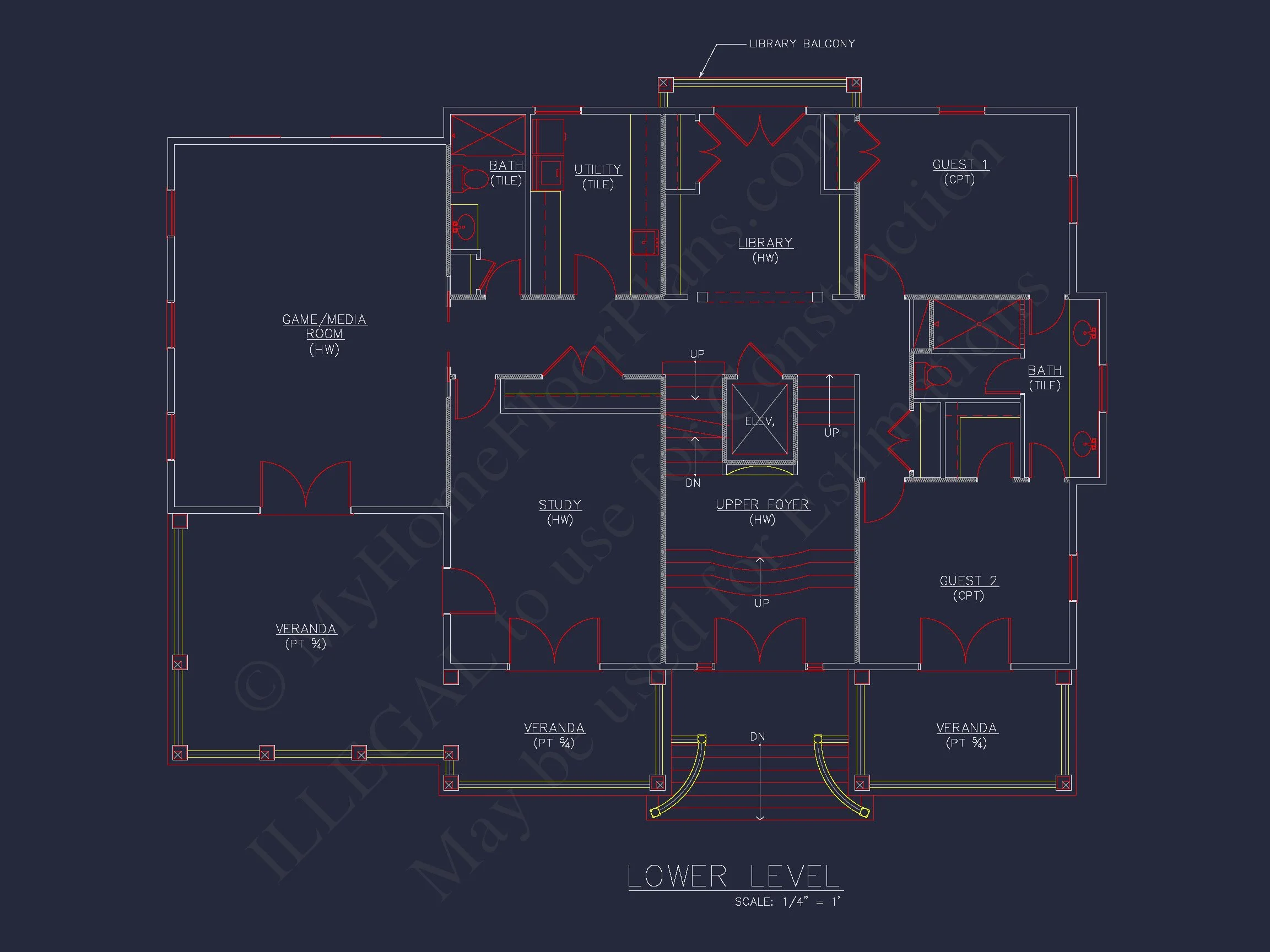 Beach house Plan w/4 Beds, Elevator & Garage: Floor Plans & Blueprints