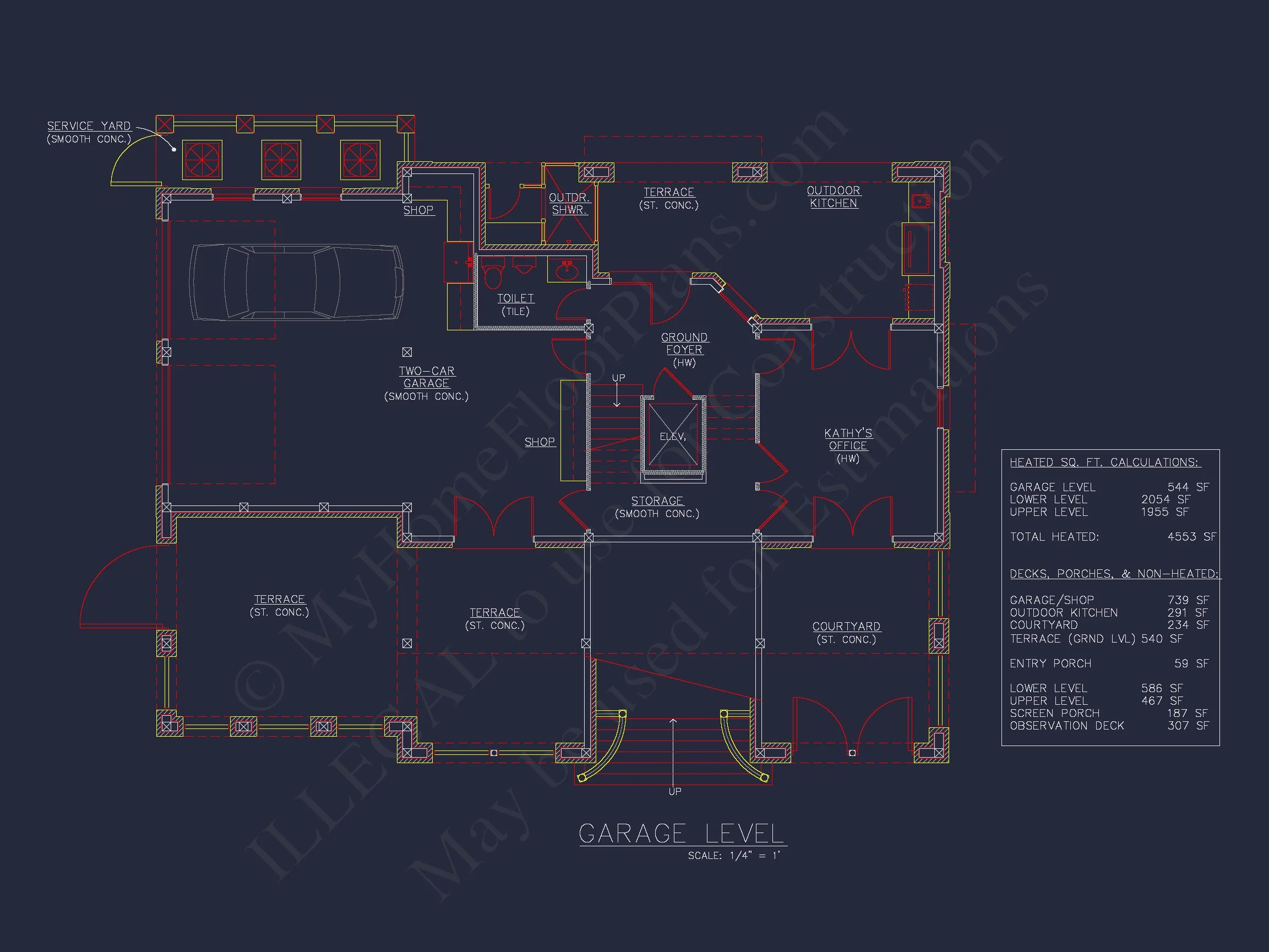Beach house Plan w/4 Beds, Elevator & Garage: Floor Plans & Blueprints