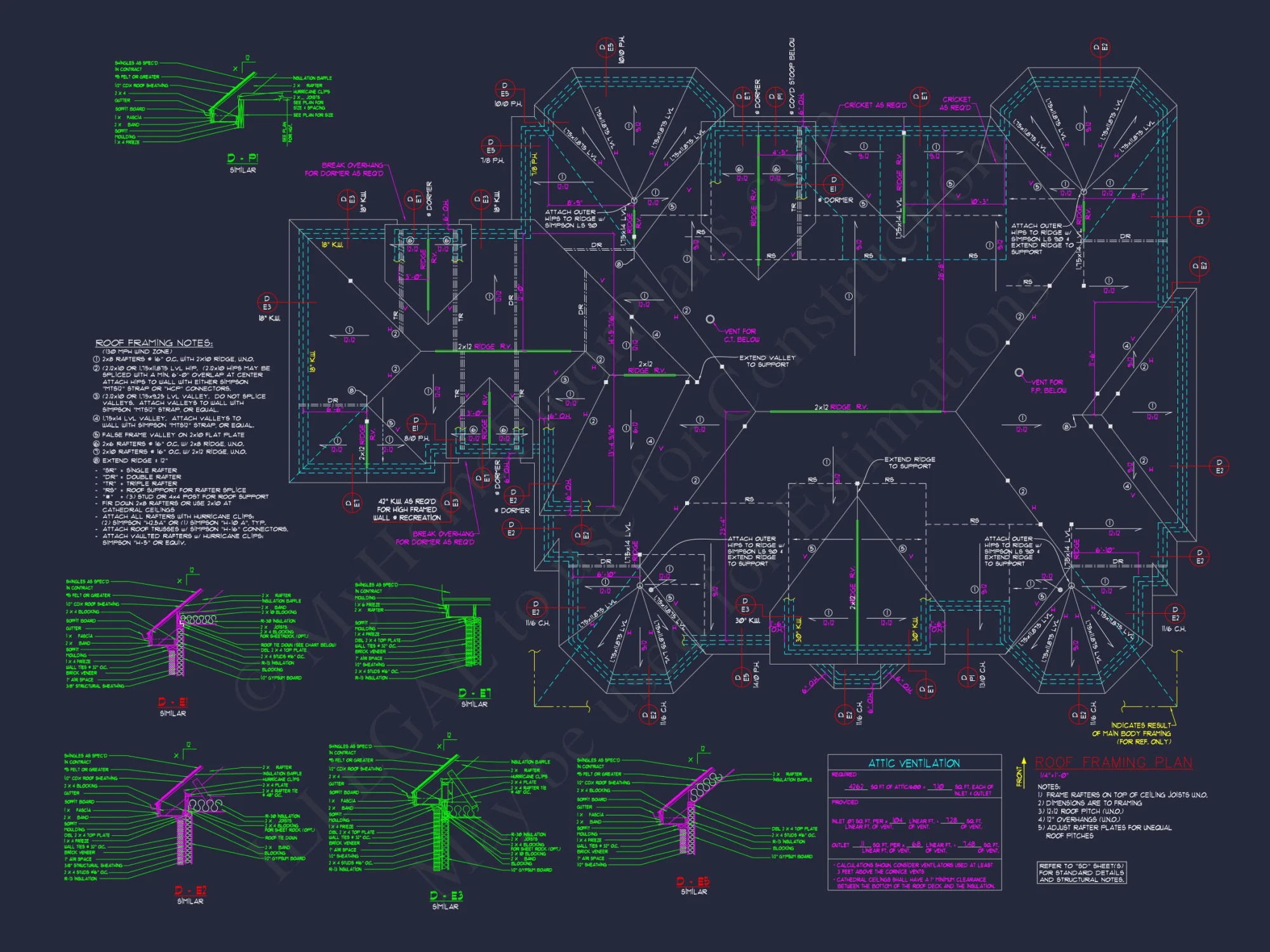 Luxury 2-Story 5-Bedroom house Plan & Blueprint Designs