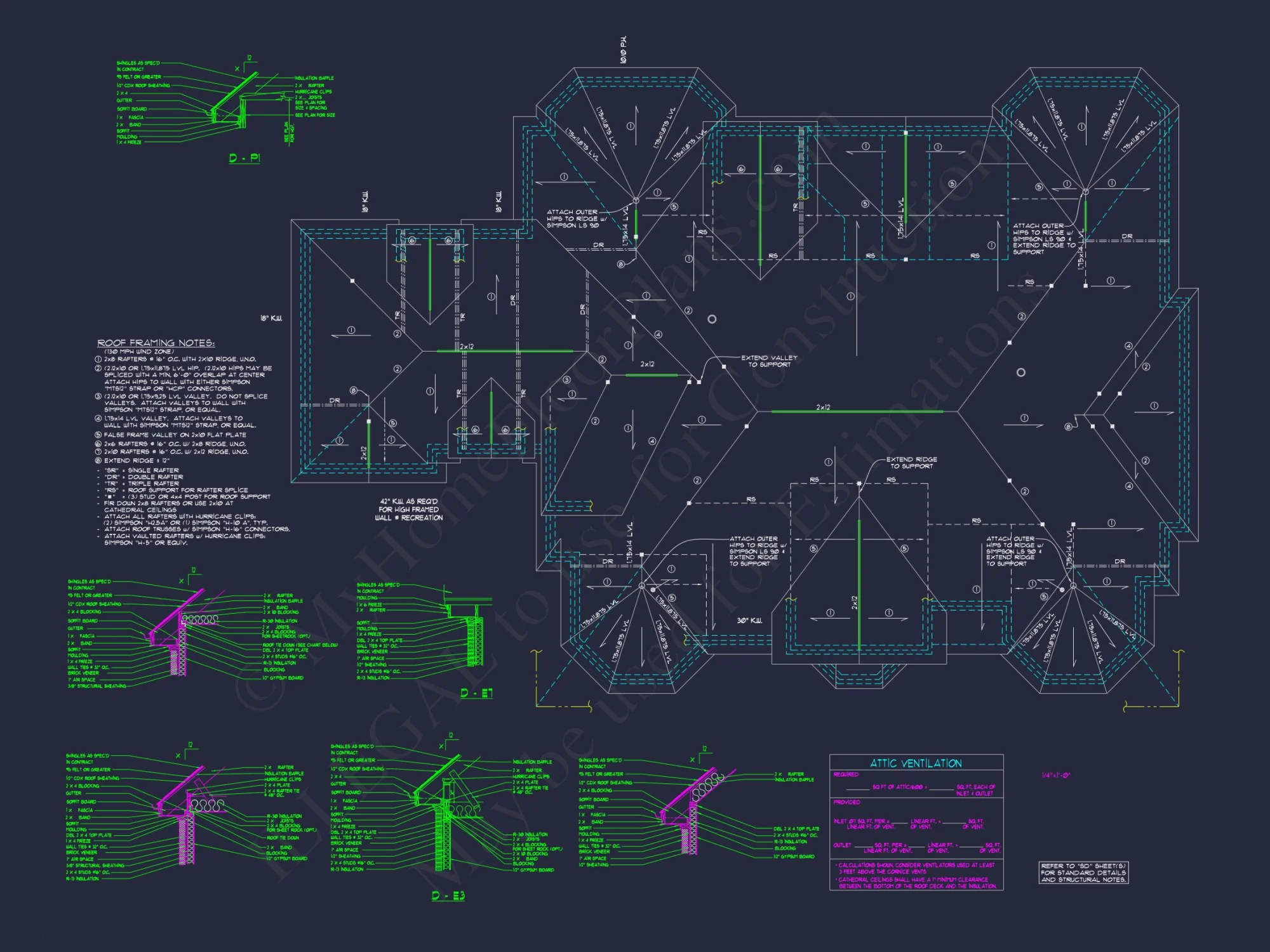 Luxury 2-Story 5-Bedroom house Plan & Blueprint Designs