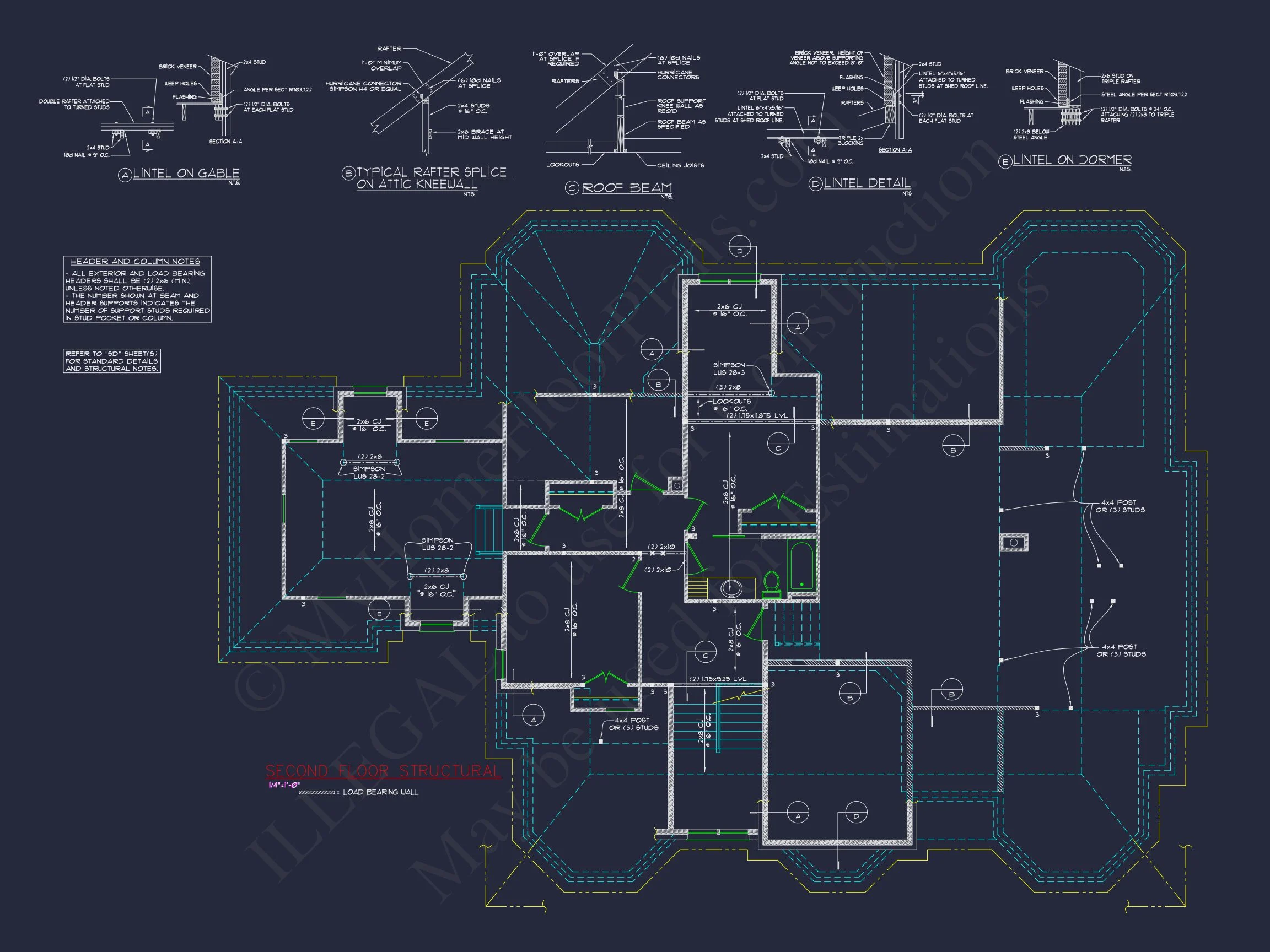 Luxury 2-Story 5-Bedroom house Plan & Blueprint Designs