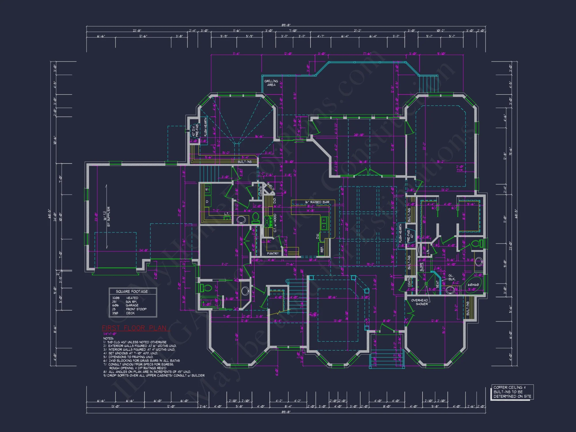 Luxury 2-Story 5-Bedroom house Plan & Blueprint Designs