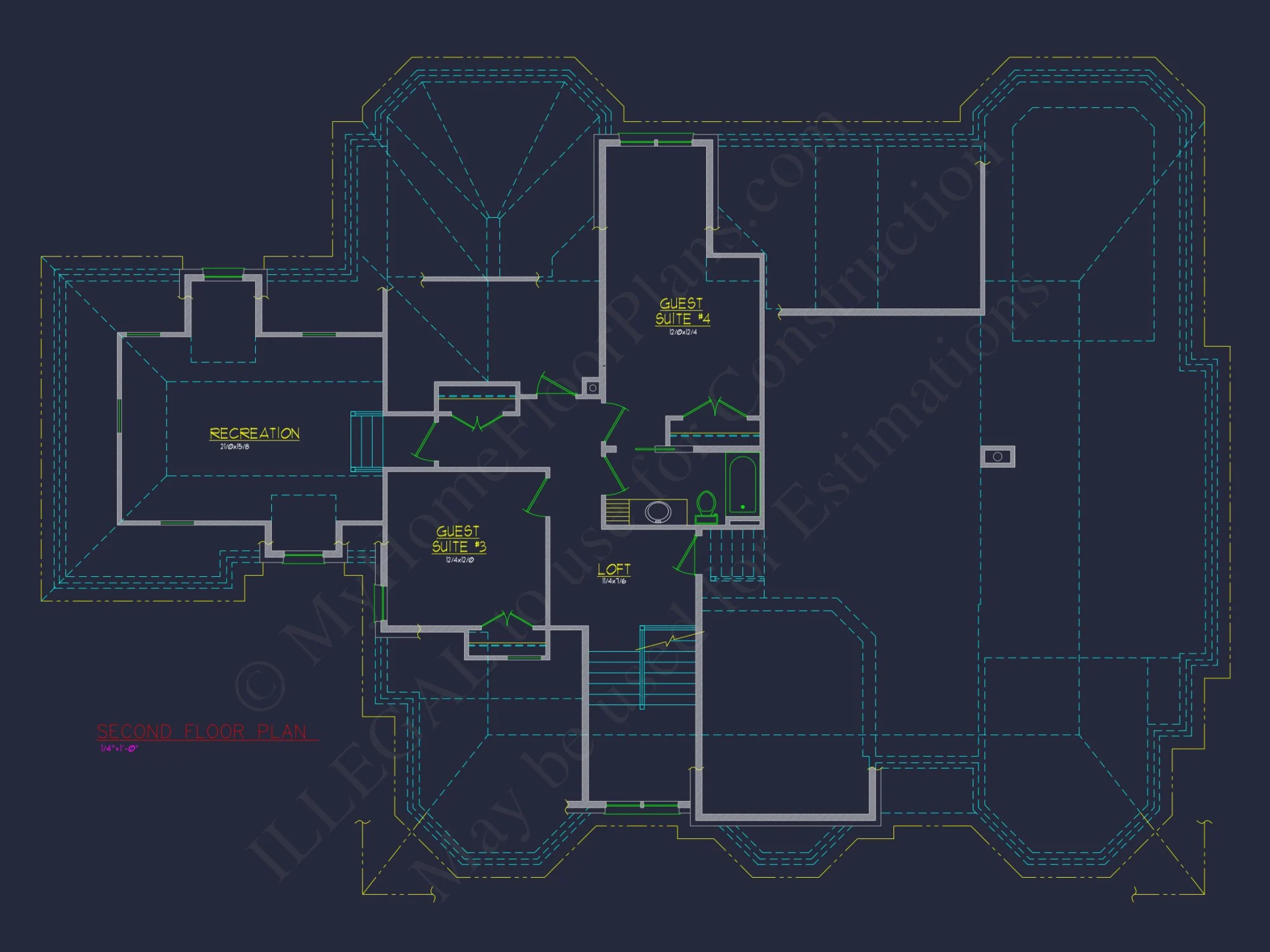 Luxury 2-Story 5-Bedroom house Plan & Blueprint Designs