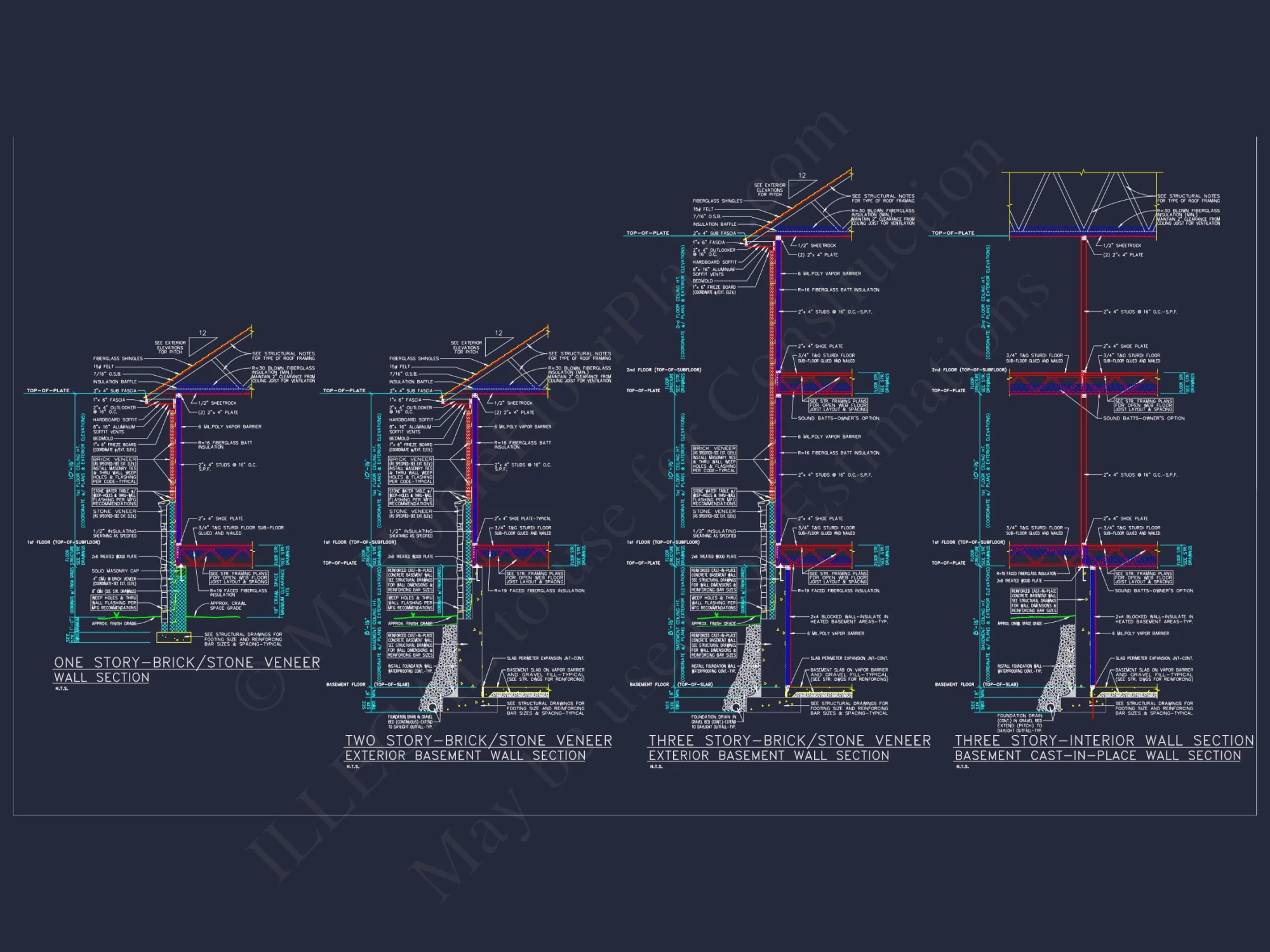 Elegant 3-Story house Plan with CAD Blueprint and Designs